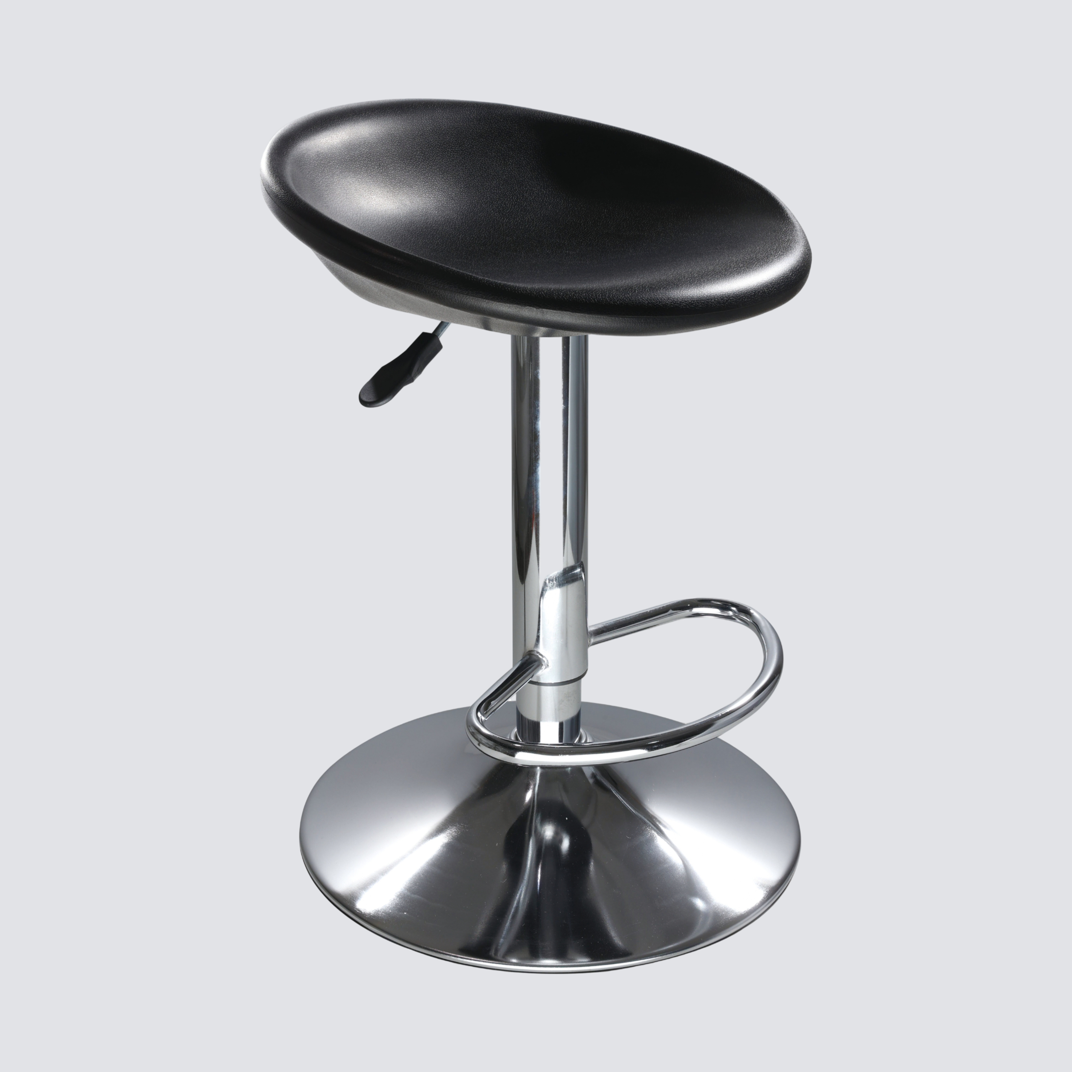 Industrial PU Rolling Adjustable Chrome Foot Ring Laboratory Stool