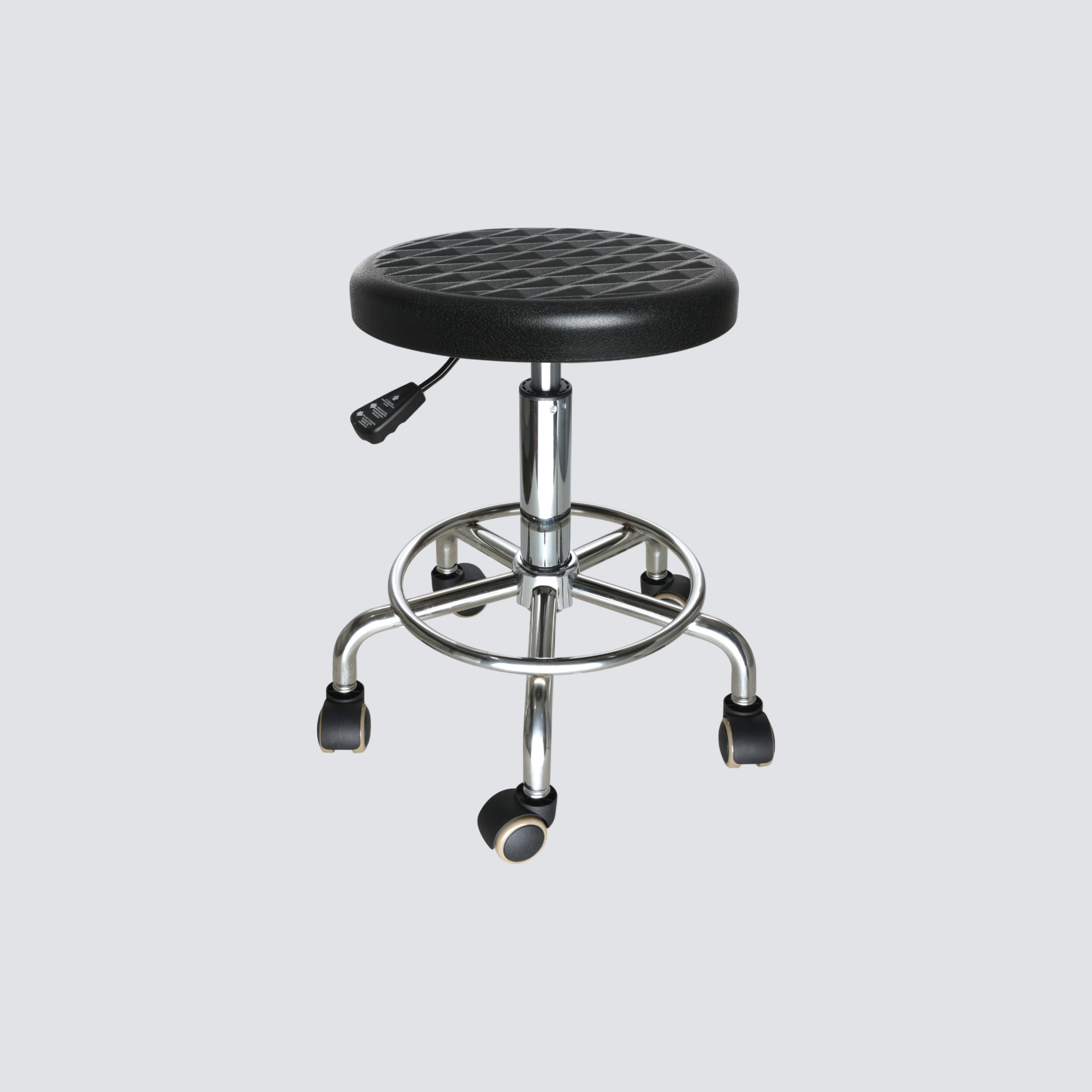 Adjustable Industrial Polyurethane Chrome Foot Ring Casters Laboratory Chair