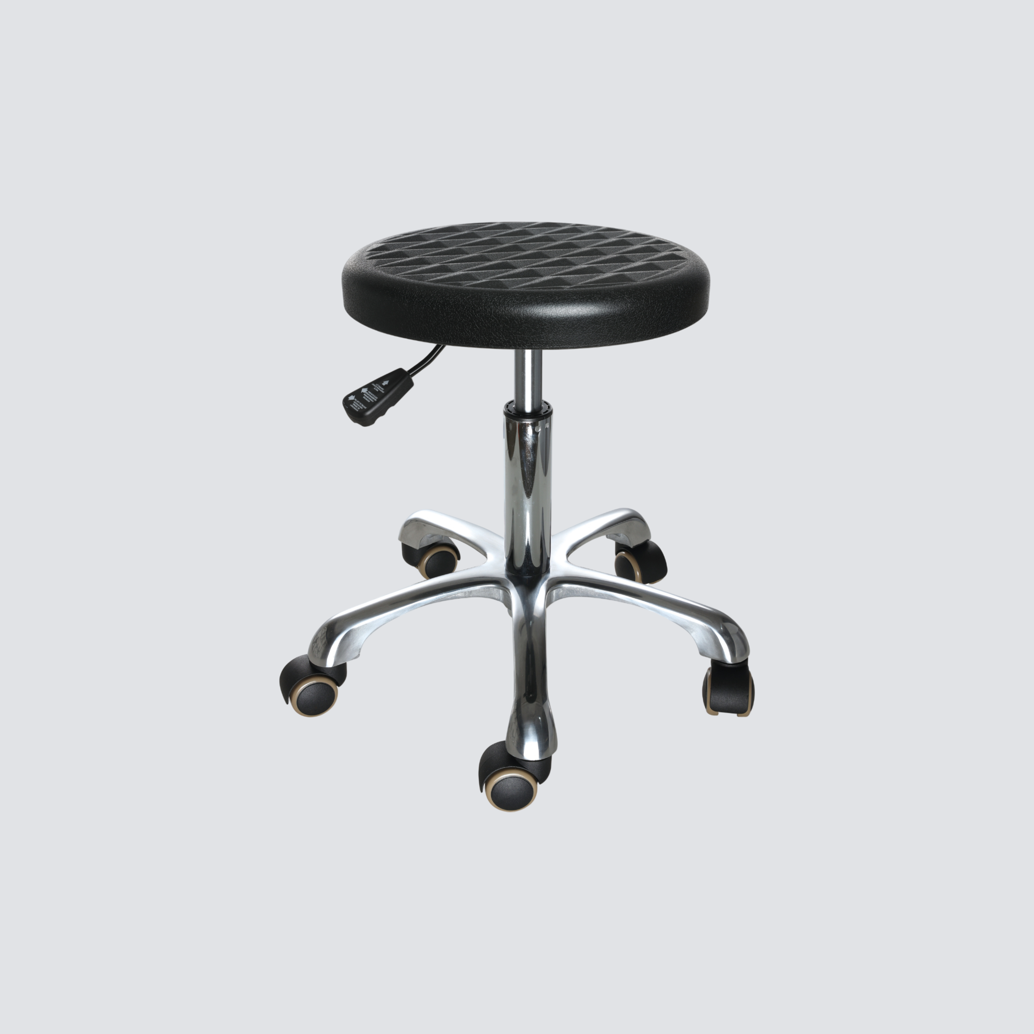 Industrial Polyurethane Chrome Foot Ring Adjustable Casters Lab Seating