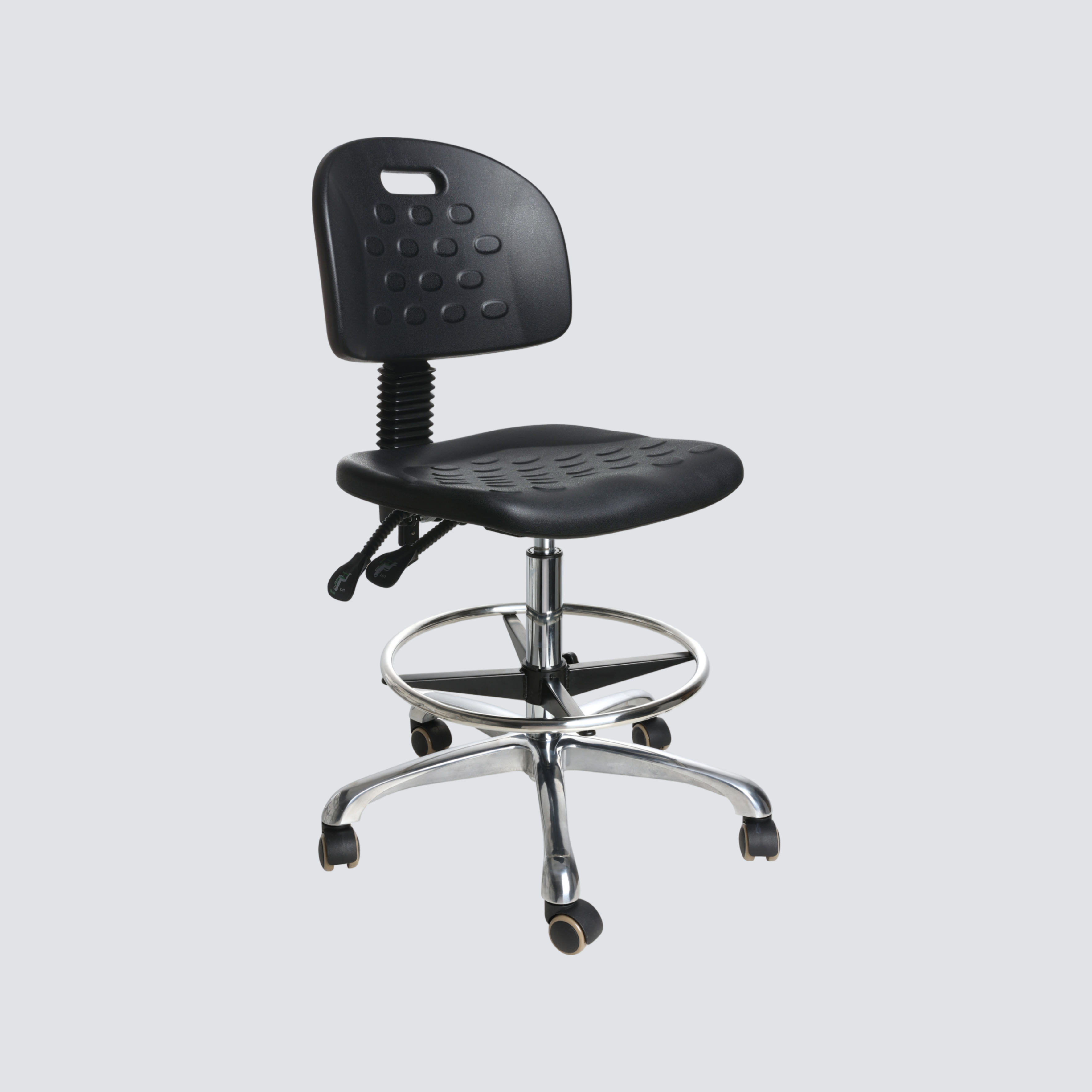Industrial PU Premium Adjustable Rolling Casters Laboratory Chair