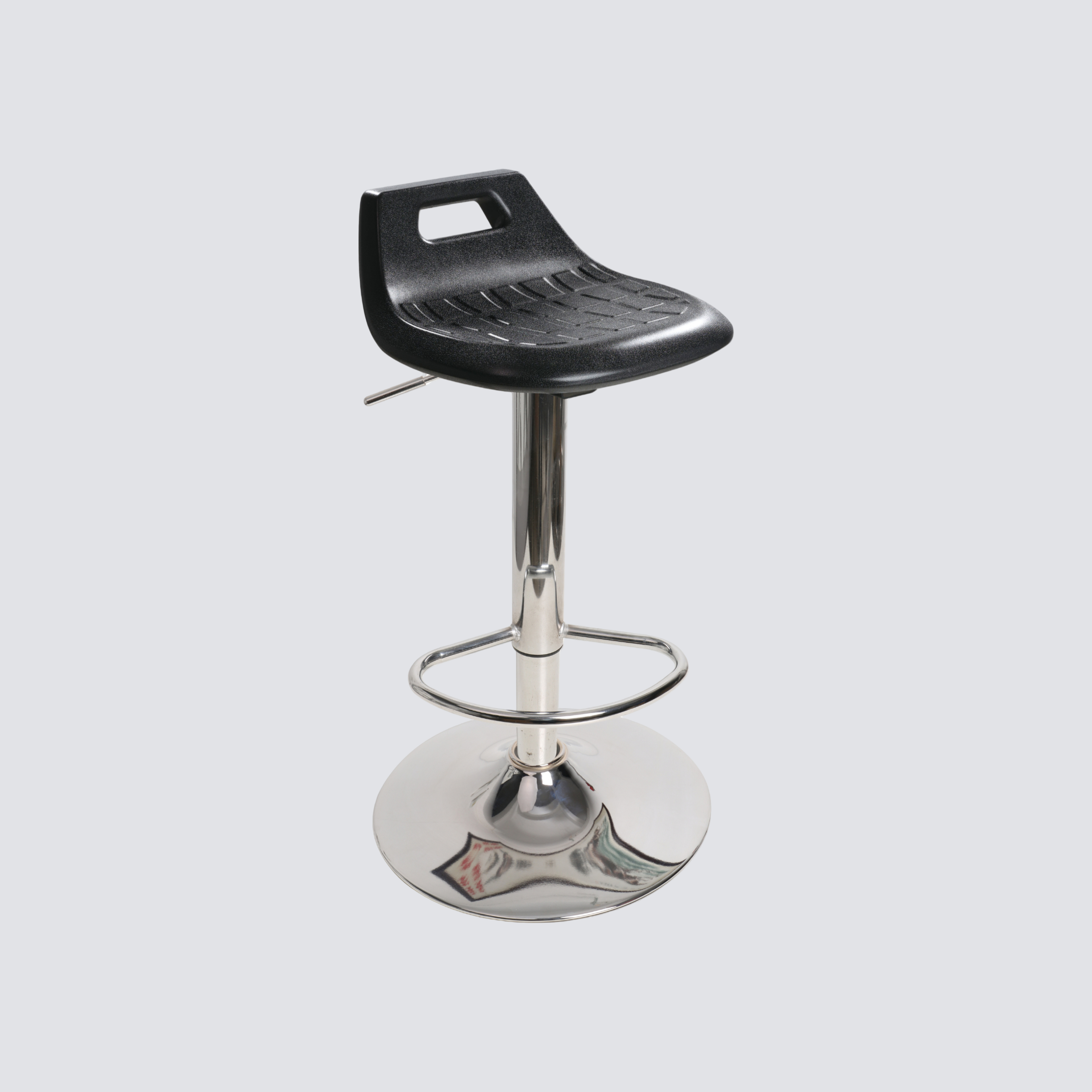 Industrial PU Smooth Rolling Chrome Foot Ring Laboratory Stool