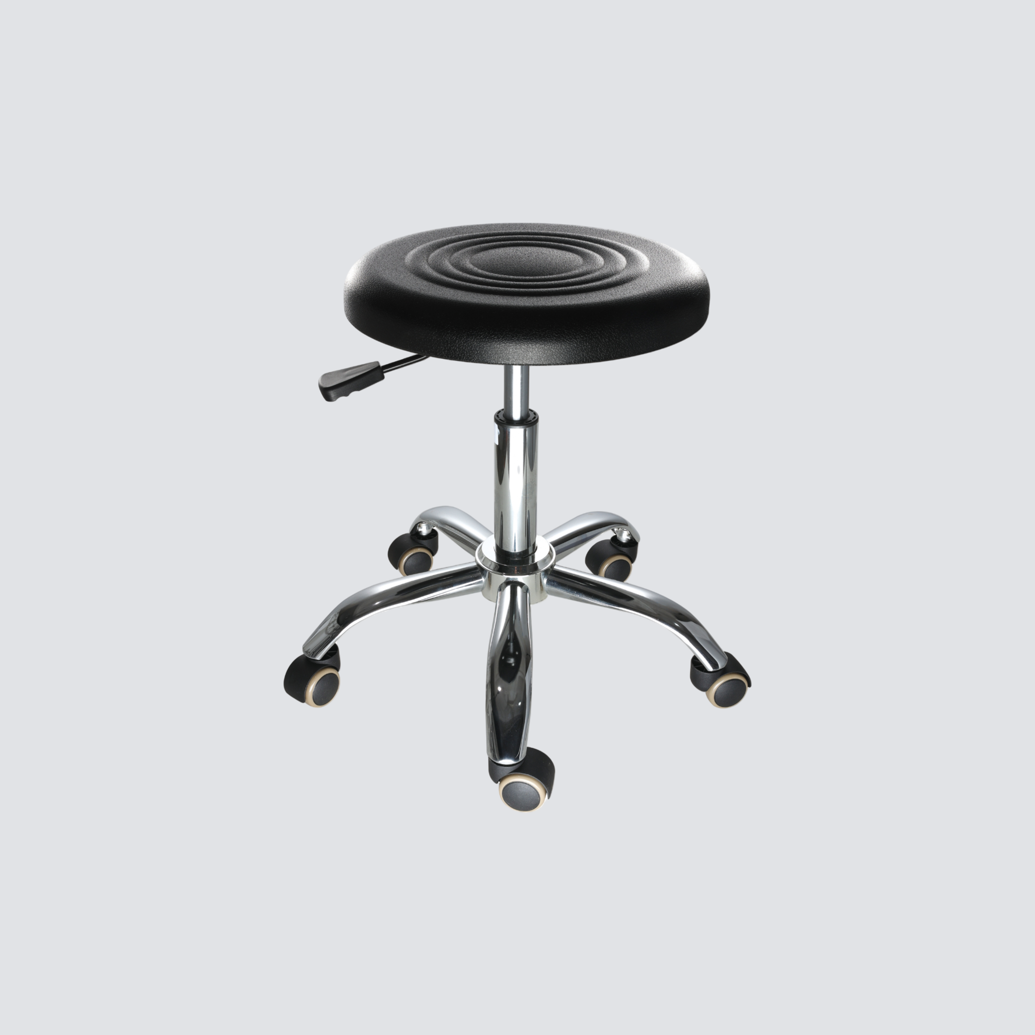 Industrial Polyurethane with Casters Chrome Foot Ring Adjustable Laboratory Chair