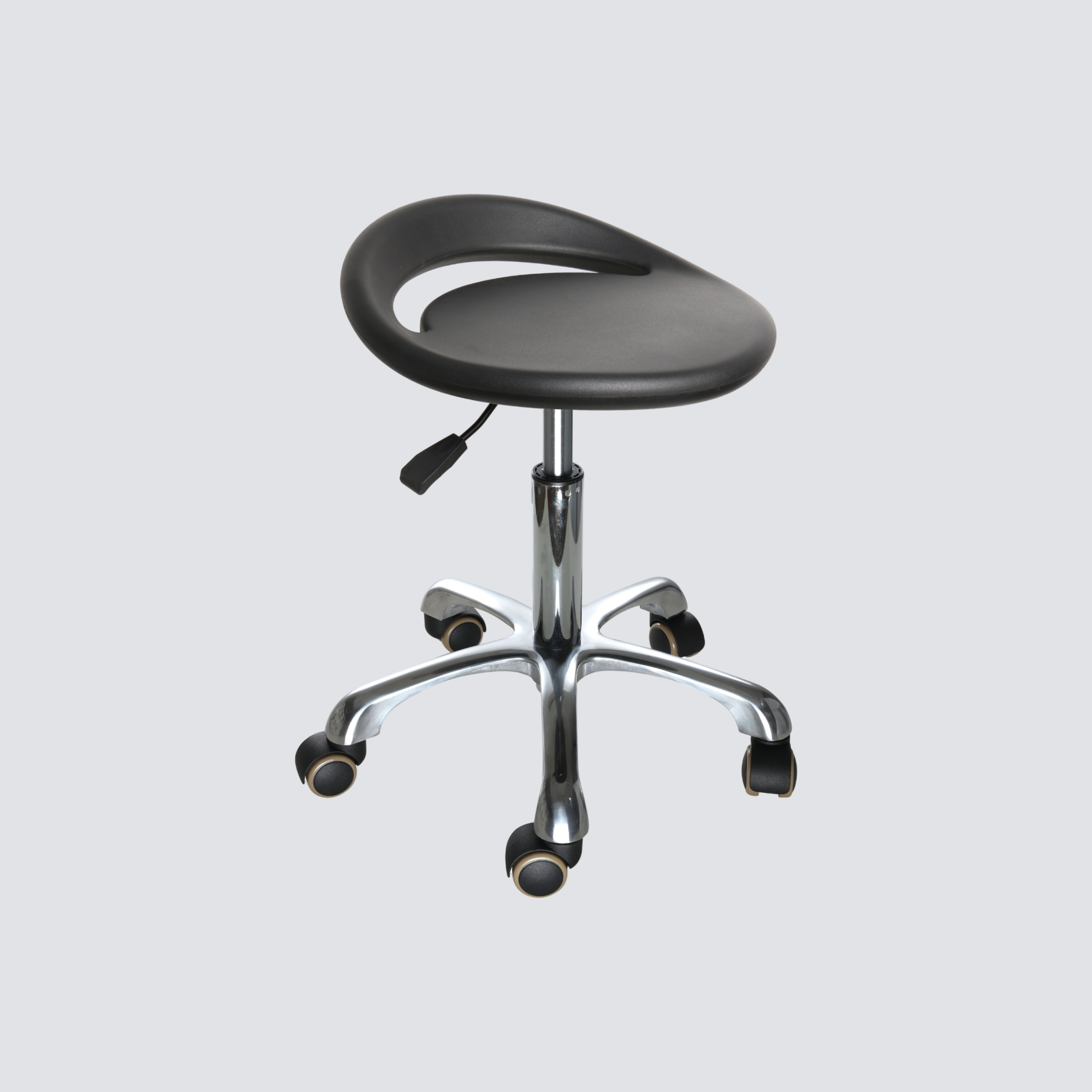 Industrial Polyurethane Chrome Foot Ring Casters Adjustable Laboratory Chair