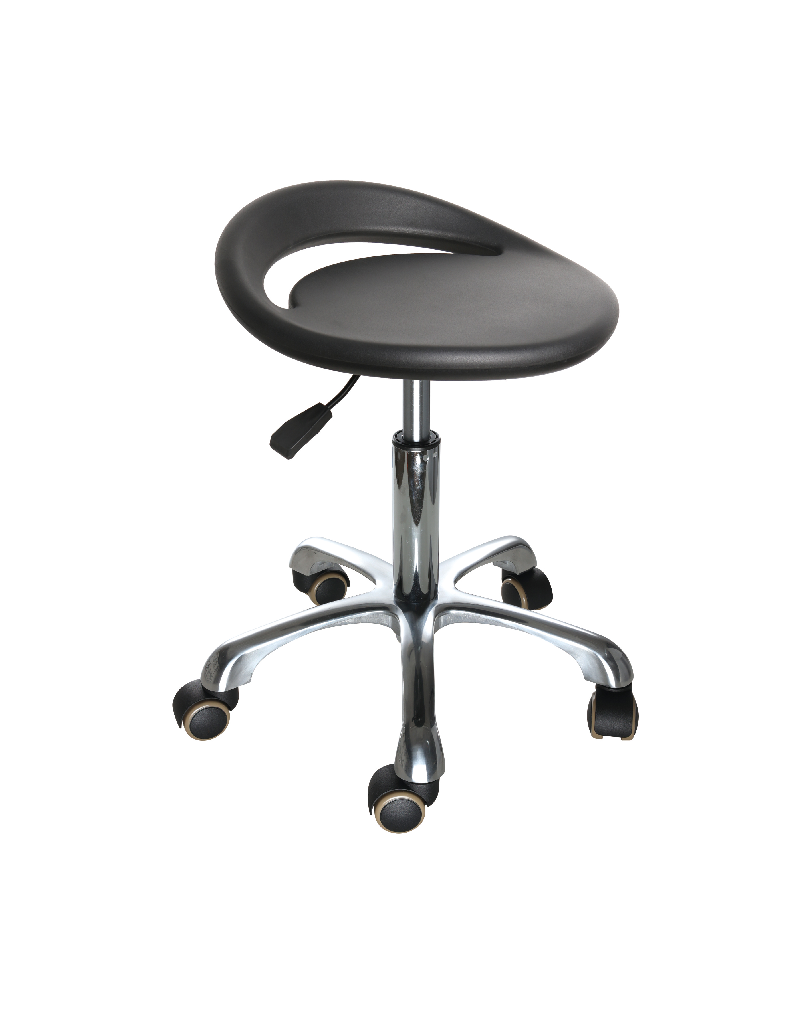 Industrial Polyurethane with Casters Chrome Foot Ring and Adjustable Lab Seating