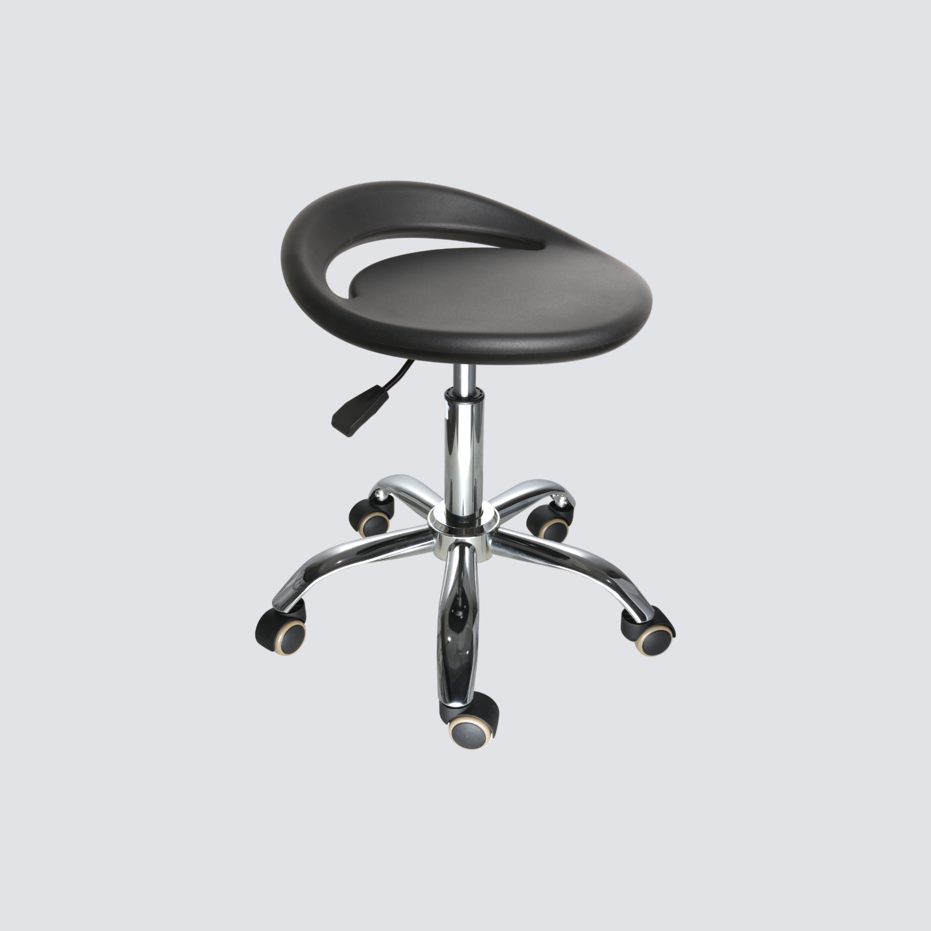 Industrial Polyurethane with Casters Chrome Foot Ring Adjustable Laboratory Stool