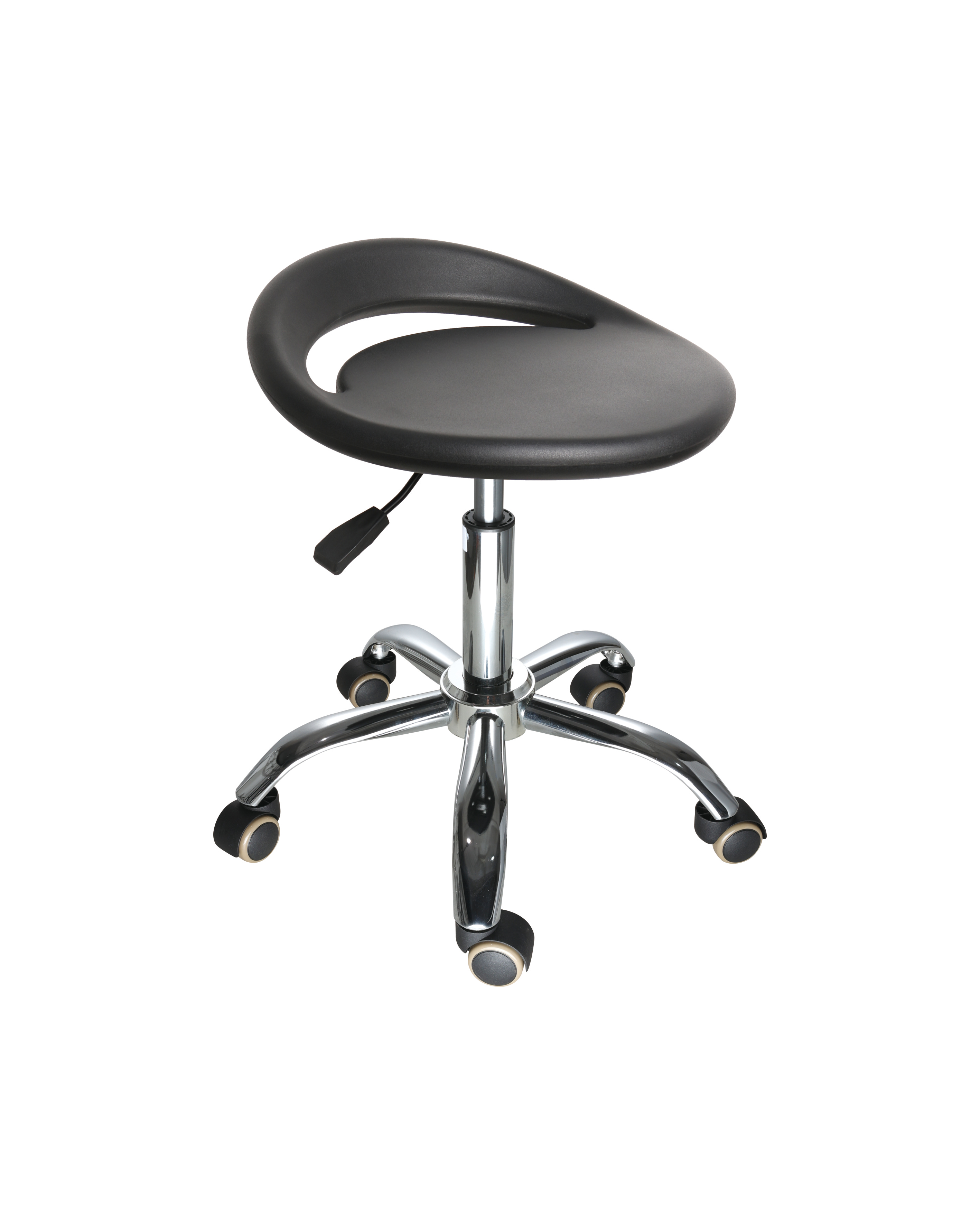 Industrial Polyurethane Chrome Foot Ring with Casters Adjustable and Laboratory Chair