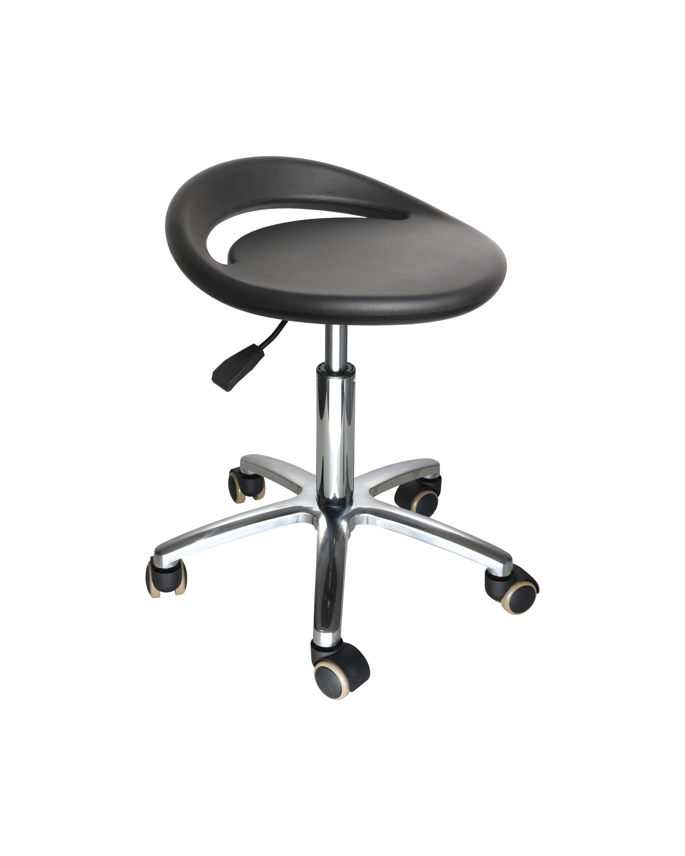 Industrial Polyurethane Chrome Foot Ring with Casters Adjustable and Lab Seating