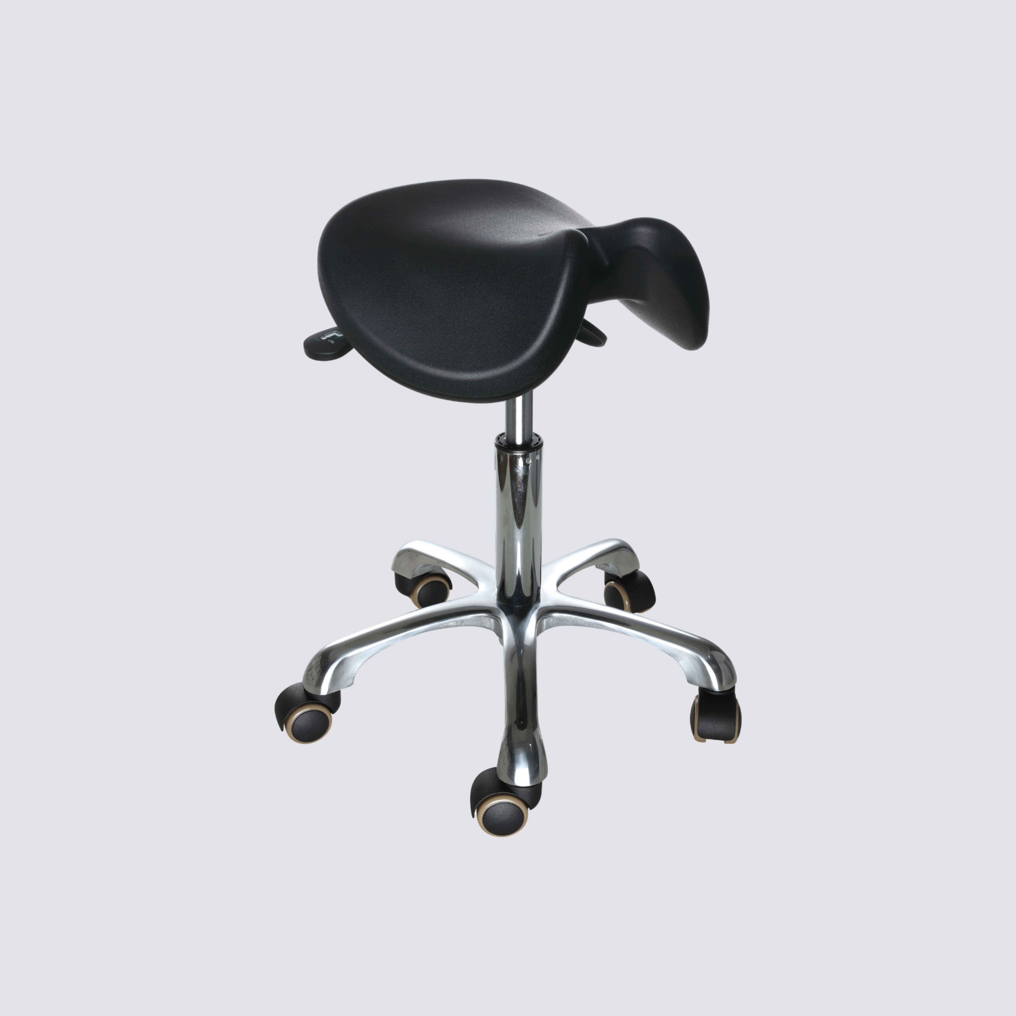 Industrial Polyurethane Adjustable Casters Chrome Foot Ring Lab Seating