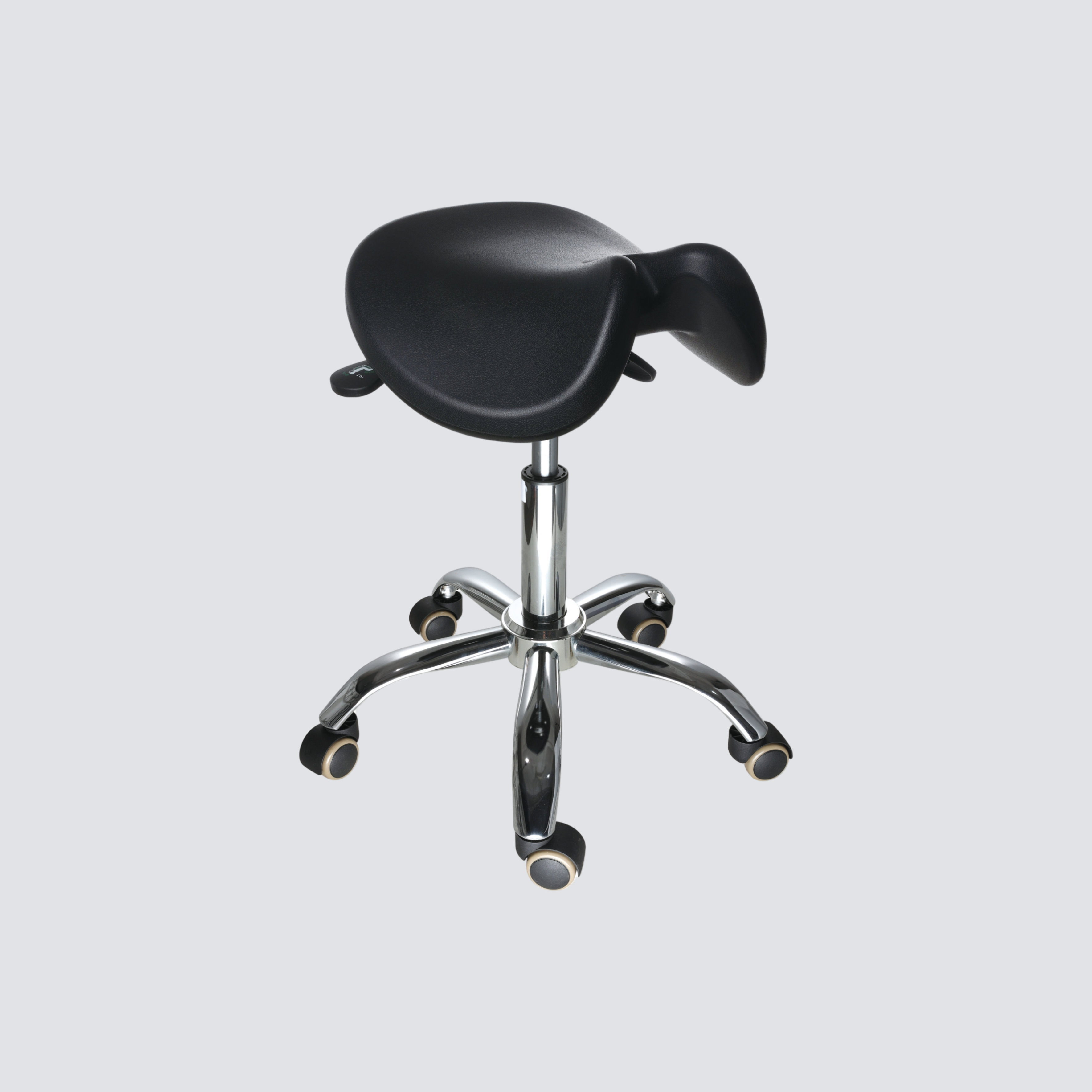 Industrial Polyurethane with Adjustable Chrome Foot Ring Casters Laboratory Stool
