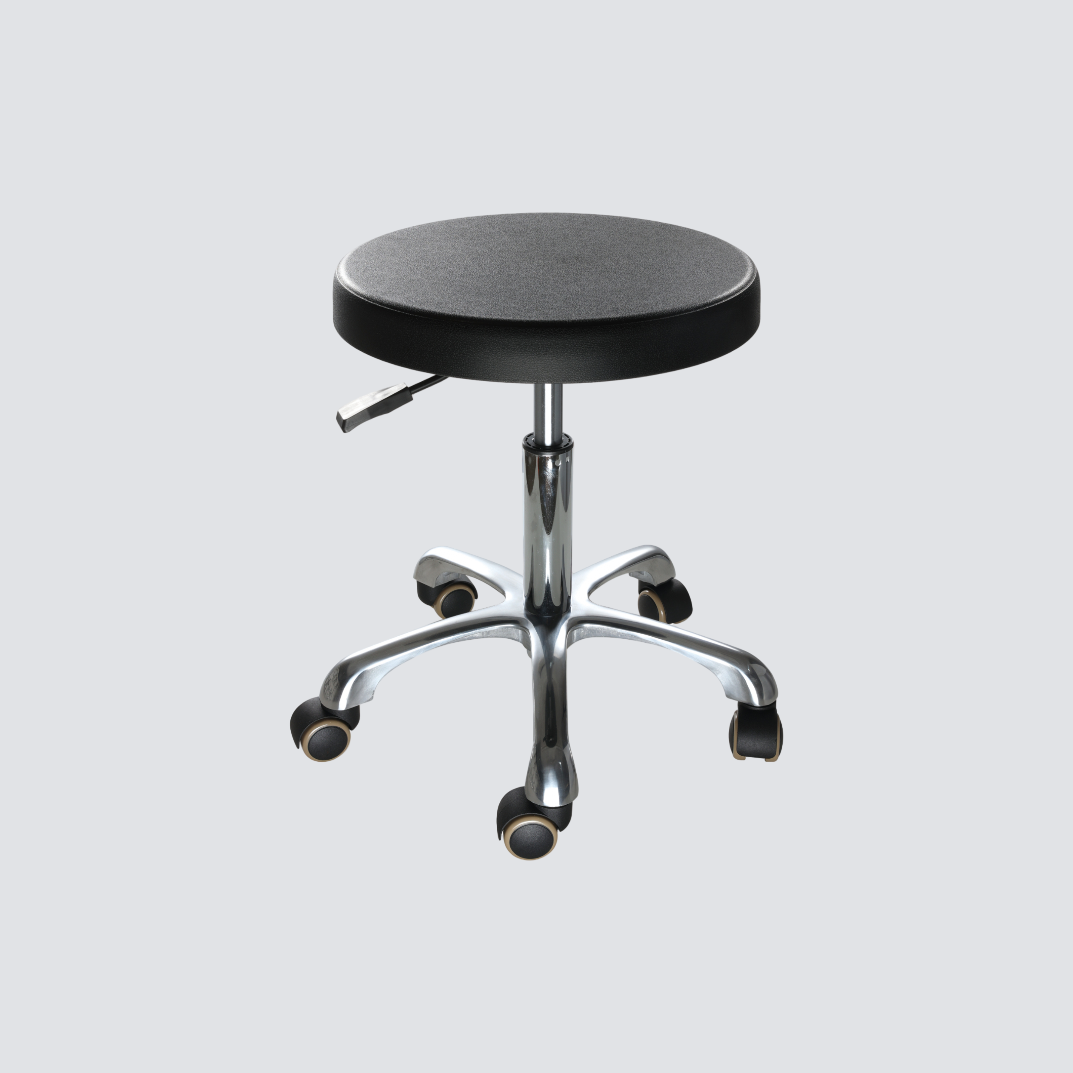 Industrial Polyurethane Chrome Foot Ring Adjustable Casters Laboratory Chair