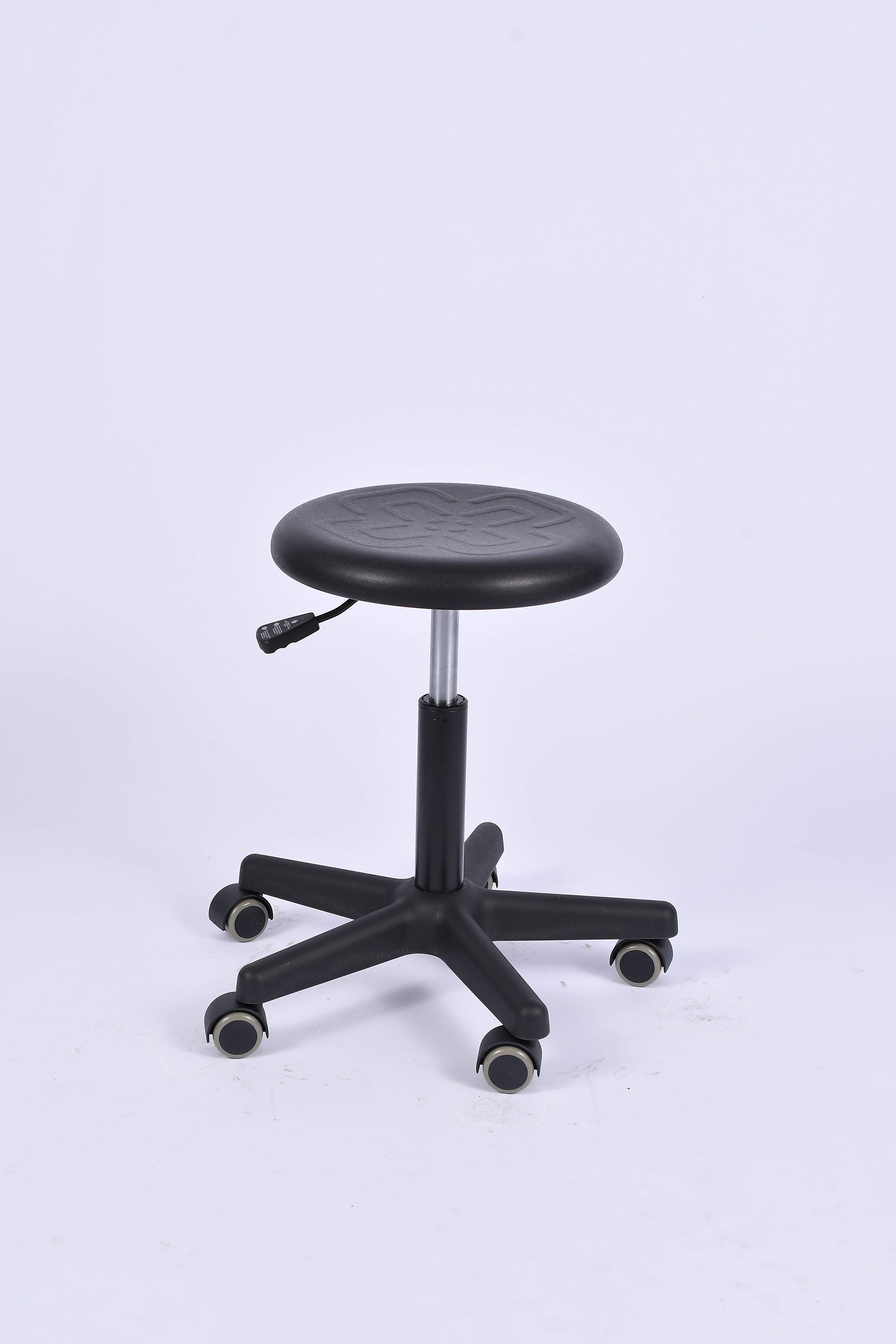 Industrial Polyurethane Adjustable Chrome Ring Casters Laboratory Stool