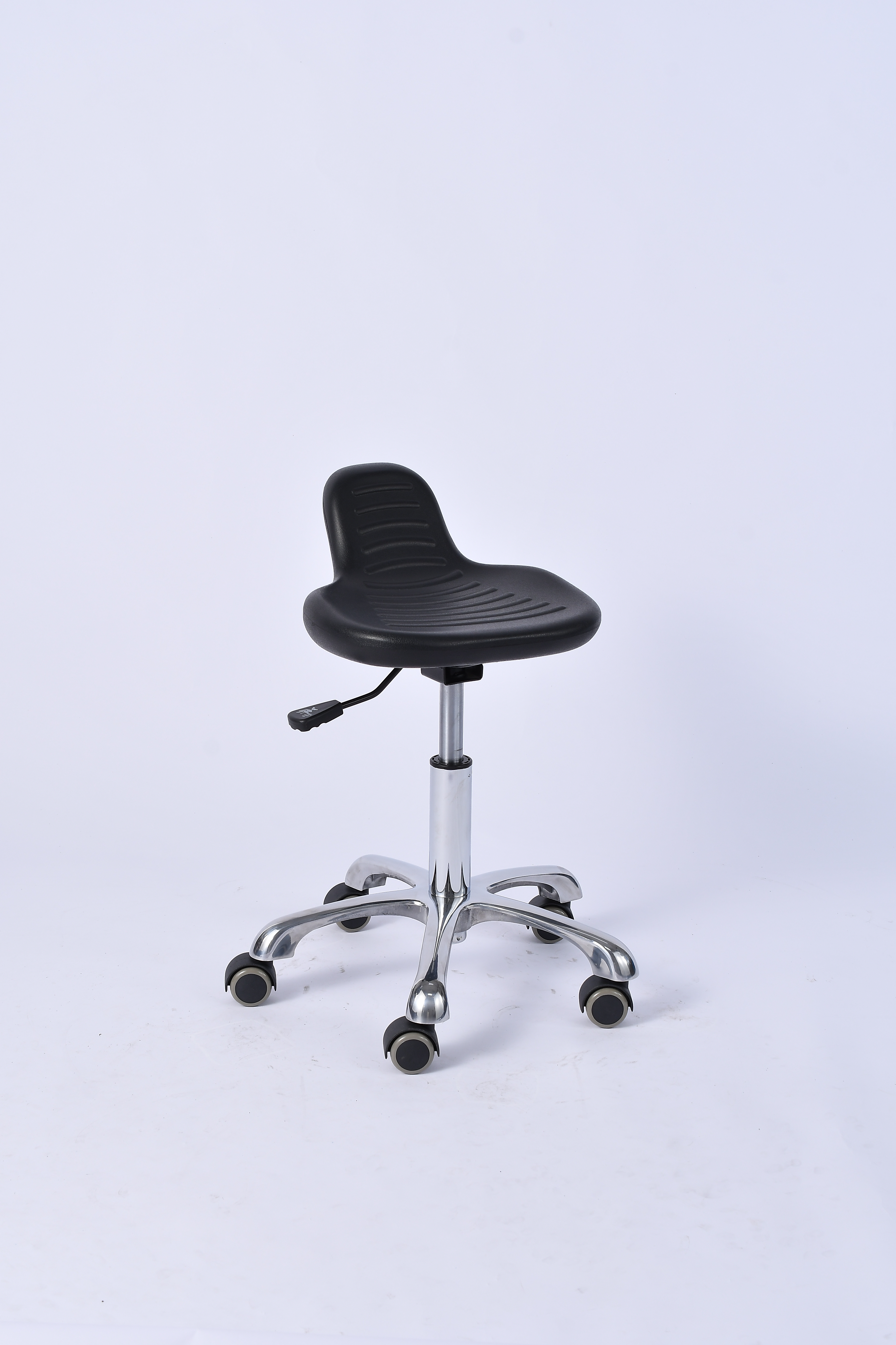 Industrial Polyurethane Chrome Foot Ring Casters Adjustable Laboratory Stool