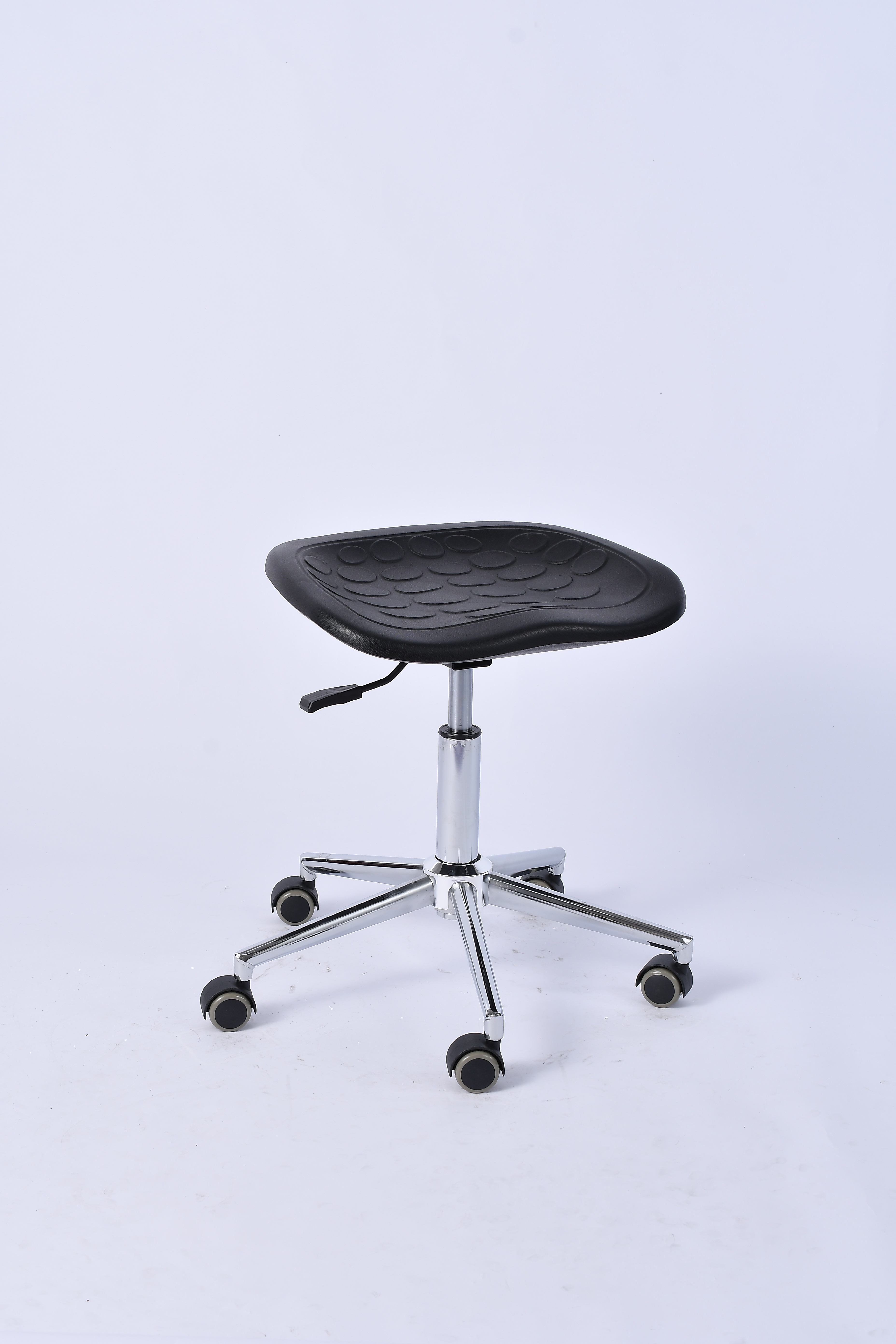 Industrial Polyurethane Chrome Foot Ring Adjustable with Casters Laboratory Stool