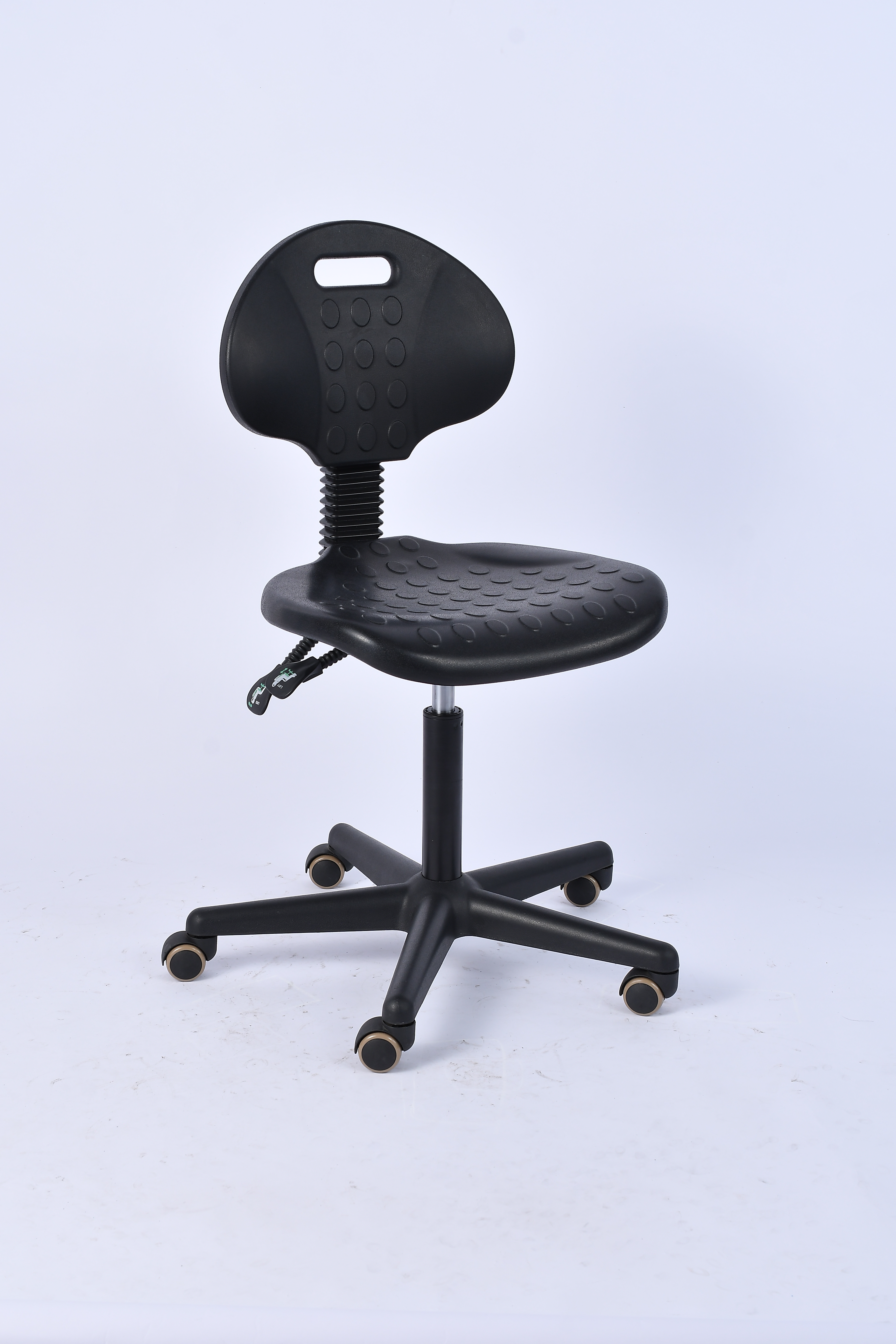 Industrial Polyurethane Chrome Foot Ring Height Adjustable Caster Wheels Laboratory Chair