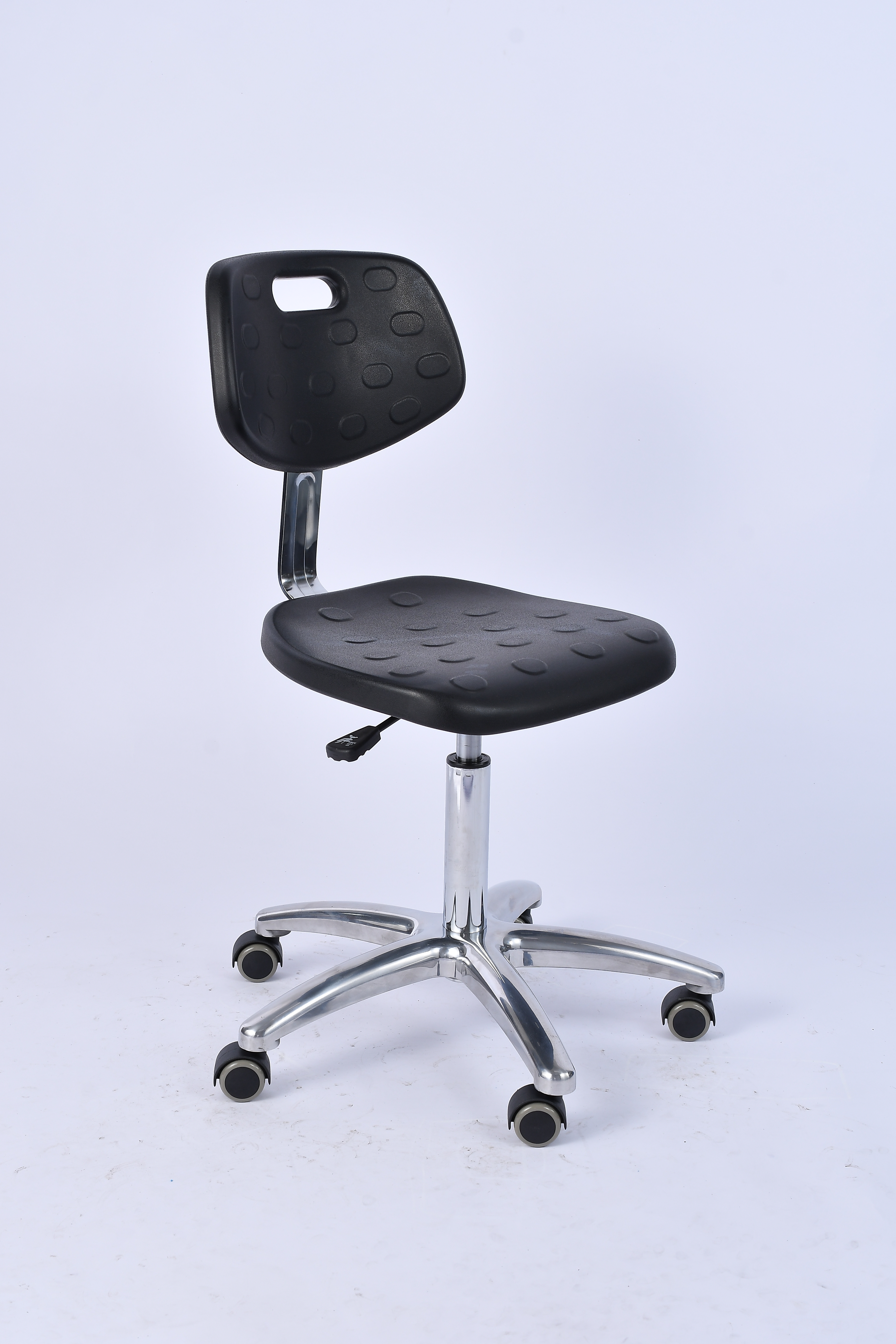 Ergonomic Adjustable Lab Stool Chair with Backrest & Foot Ring, Swivel Rolling Chair