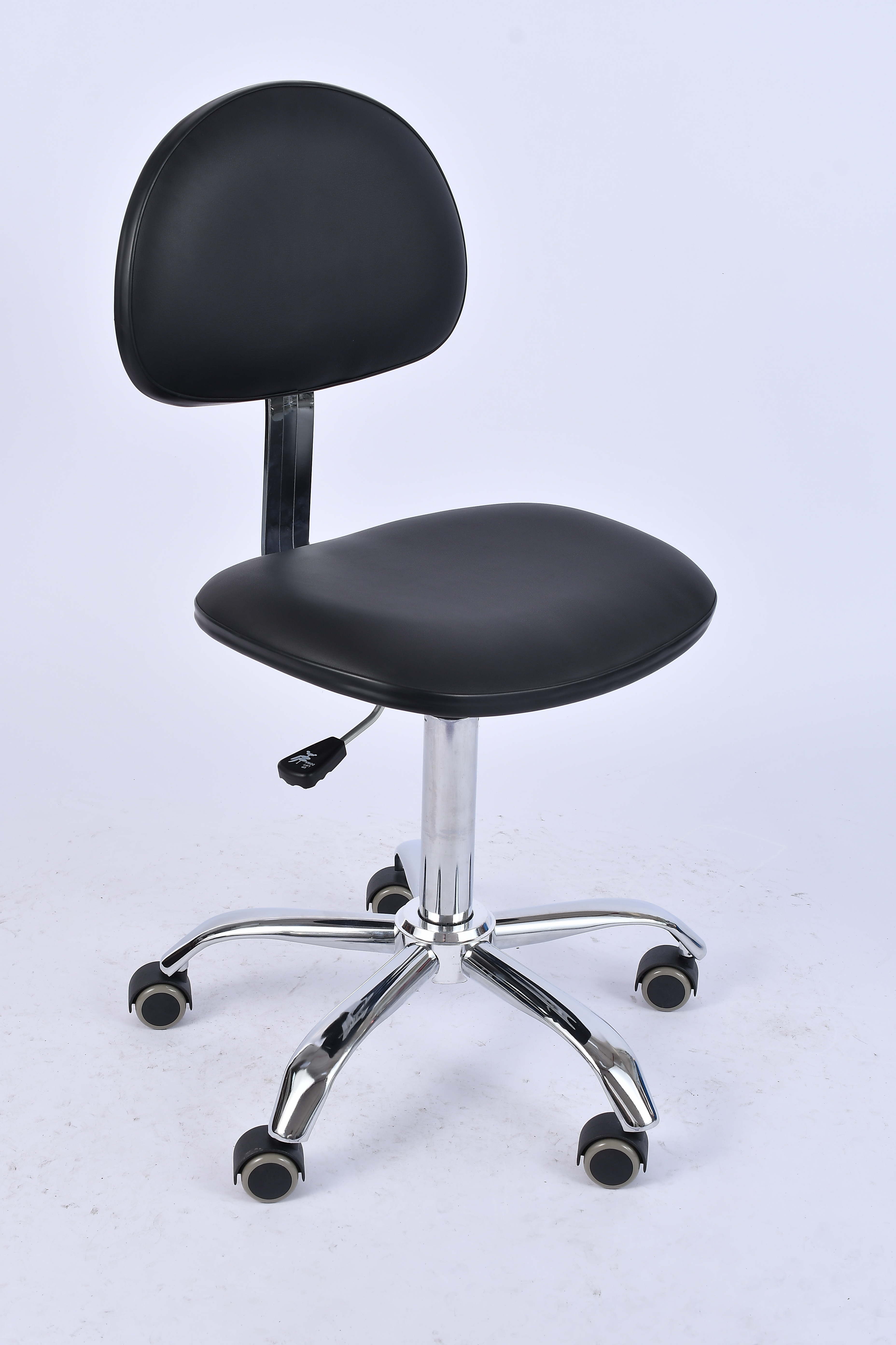 Industrial Polyurethane Chrome Foot Ring Caster Wheels Adjustable Laboratory Chair