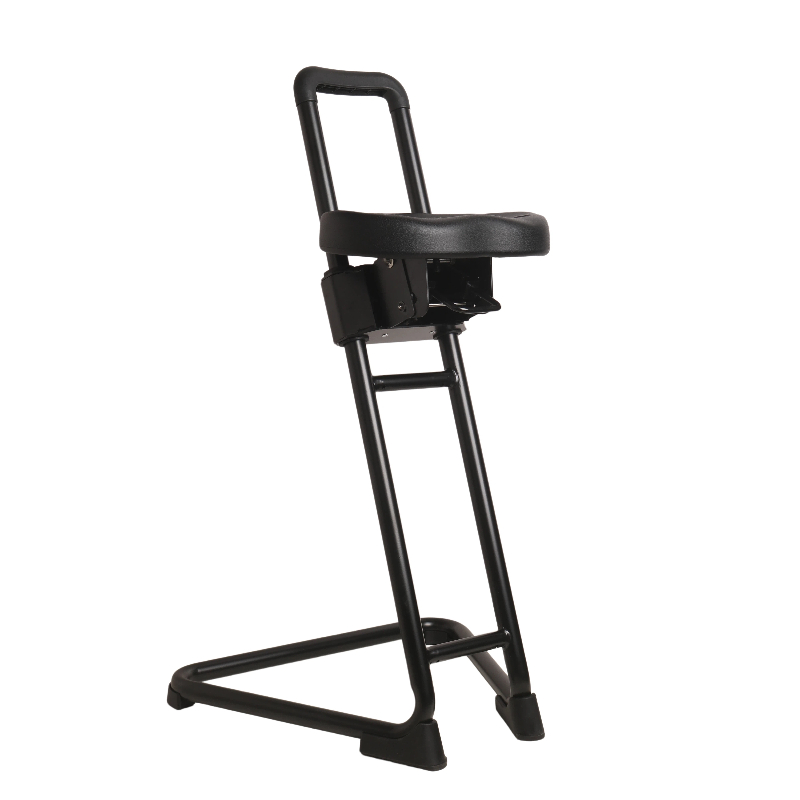Industrial PU Adjustable Lab Chair with Chrome Foot Ring and Rolling Casters Laboratory Chair