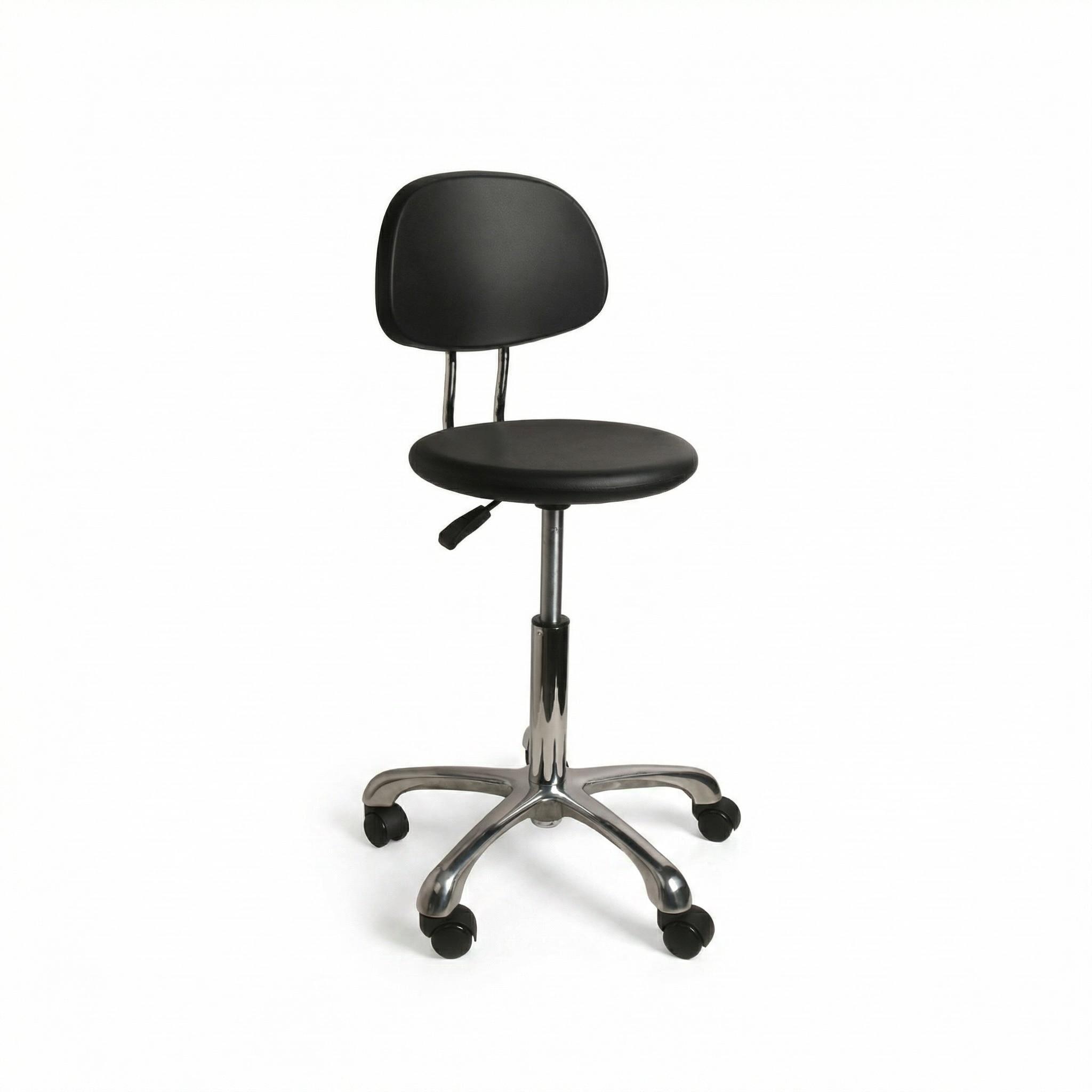 Anti Fatigue Polyurethane Adjustable Lab Chair with Chrome Foot Ring and Mobility Casters Laboratory Chair