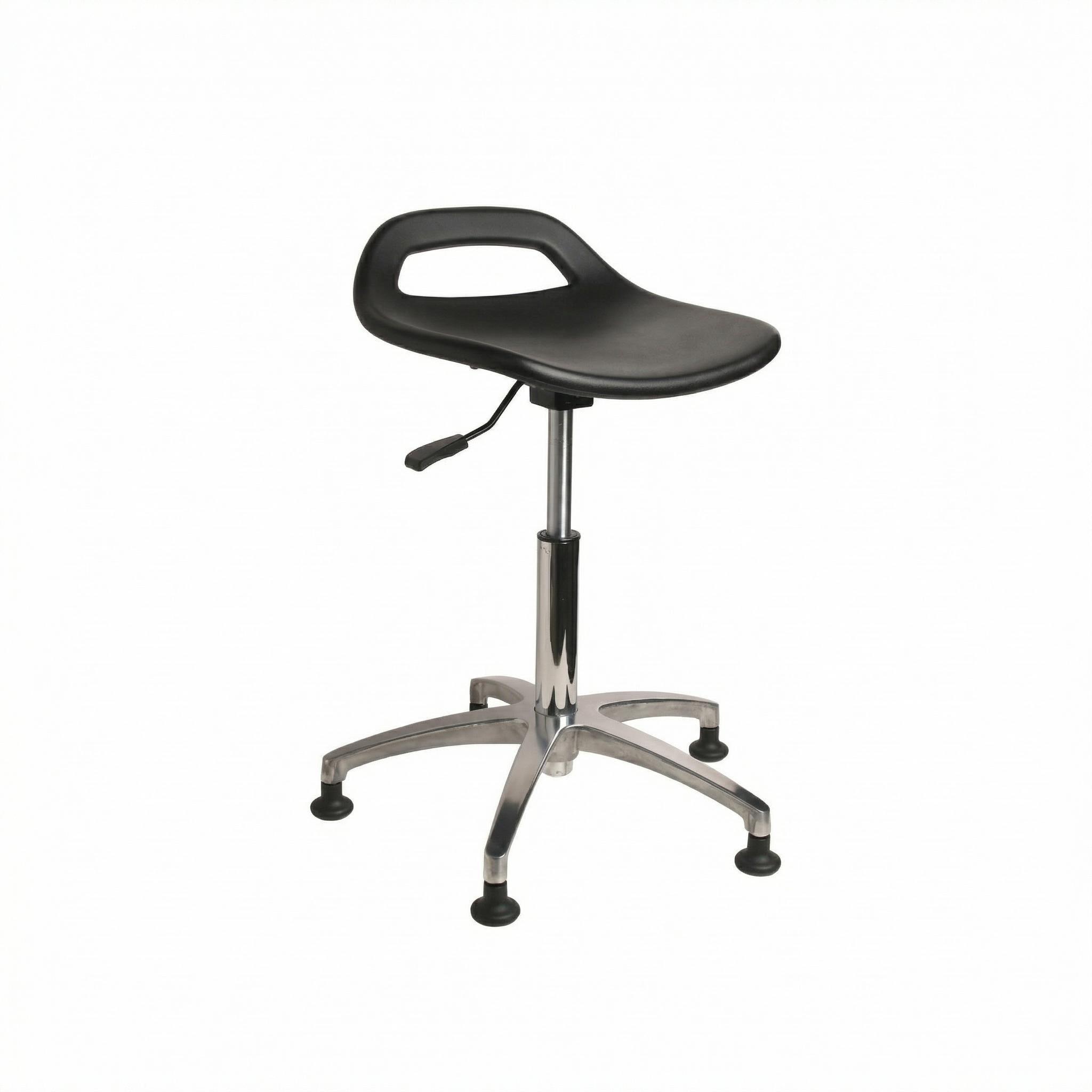 Multipurpose Polyurethane Work Chair with Chrome Foot Ring and Casters Adjustable Laboratory Chair
