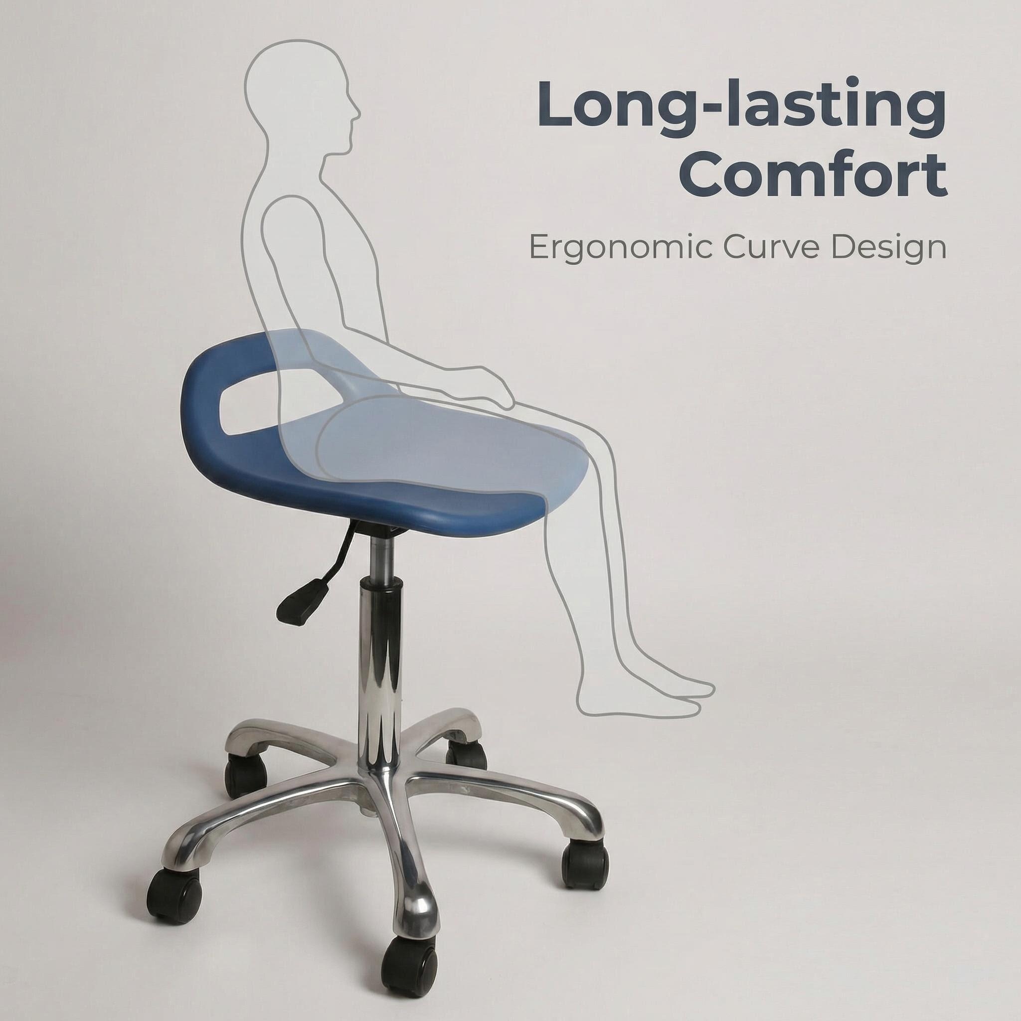 Durable Industrial Polyurethane Work Seating with Foot Ring and Casters Adjustable Laboratory Chair