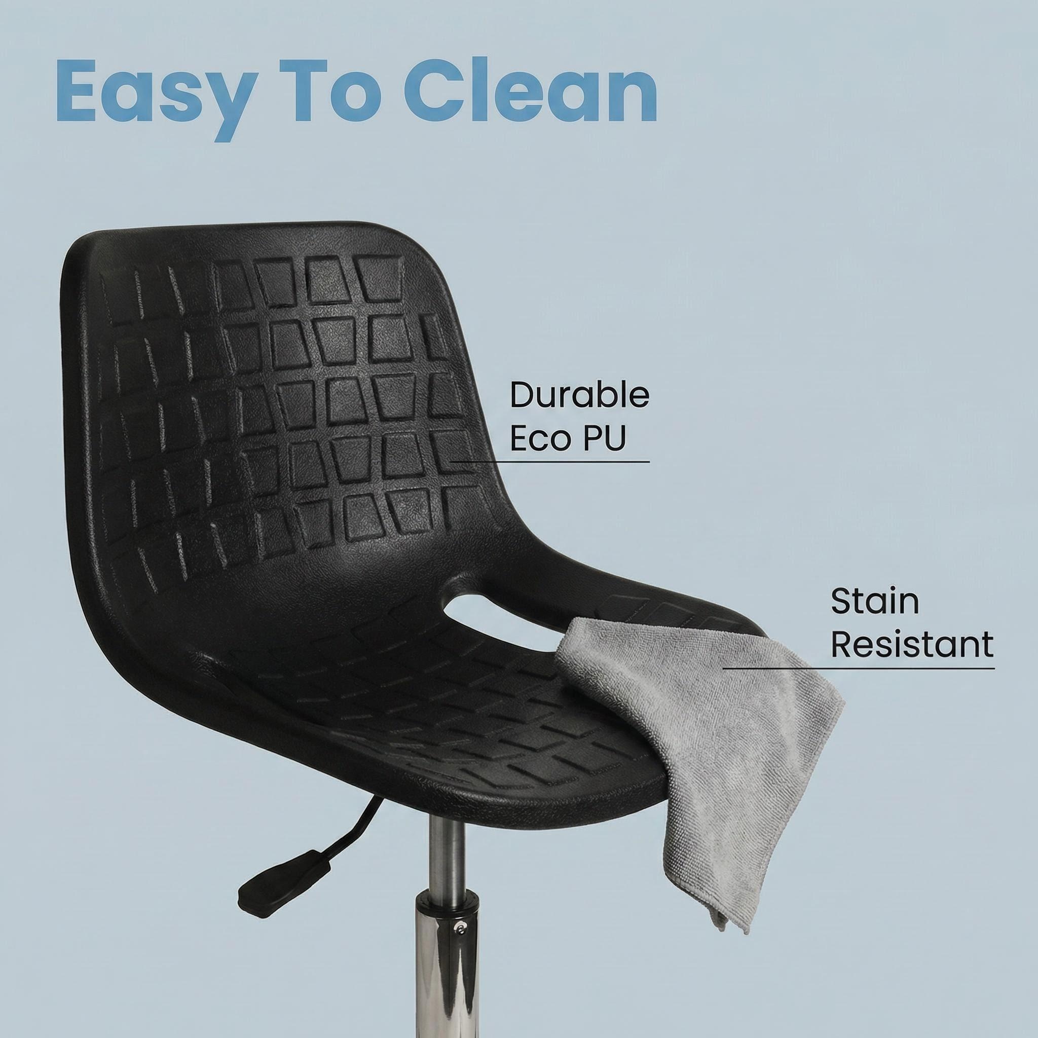 High Performance Polyurethane Lab Seating with Foot Ring and Casters Adjustable Laboratory Chair