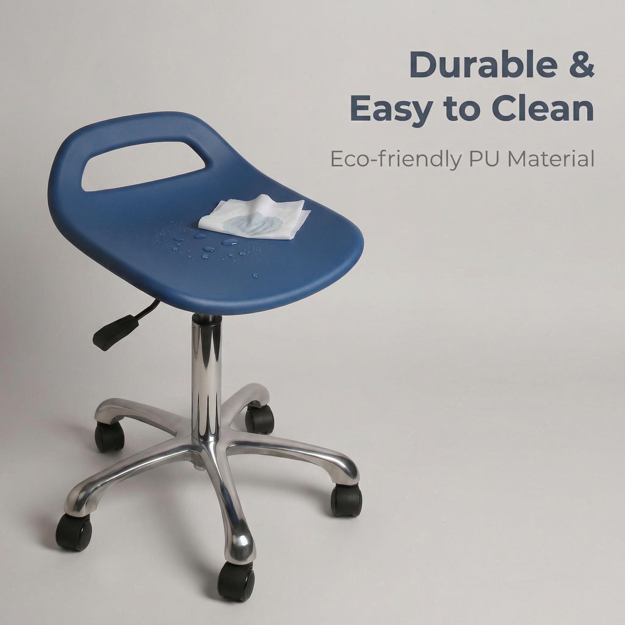 Durable Industrial Polyurethane Work Seating with Foot Ring and Casters Adjustable Laboratory Chair