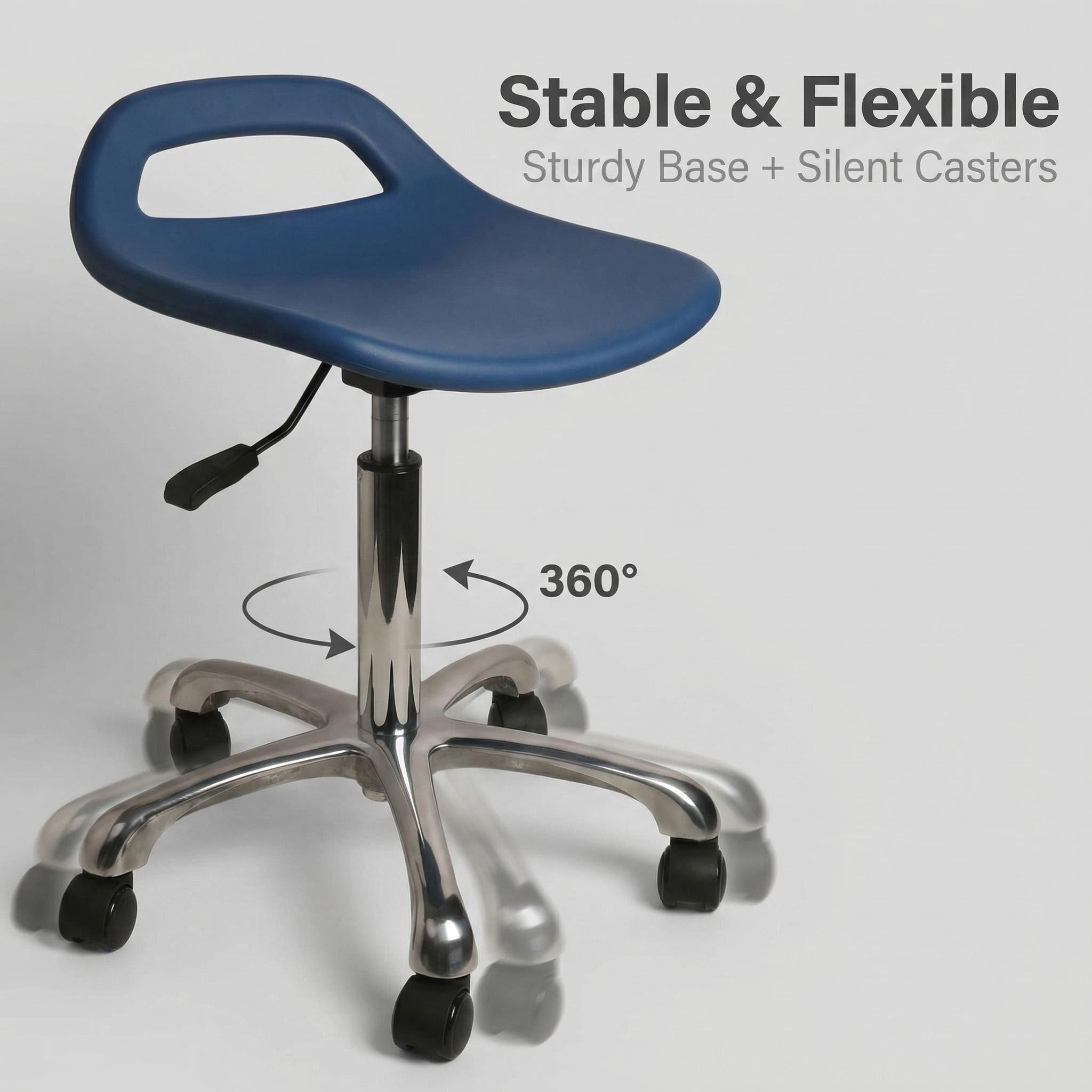 Durable Industrial Polyurethane Work Seating with Foot Ring and Casters Adjustable Laboratory Chair