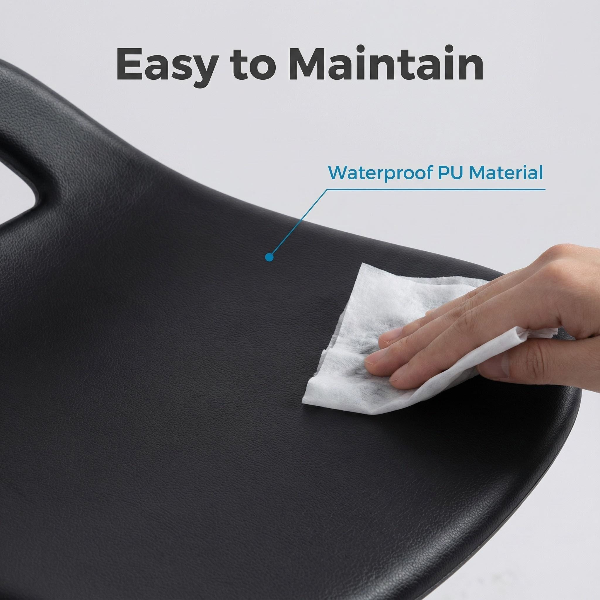 Multipurpose Polyurethane Work Chair with Chrome Foot Ring and Casters Adjustable Laboratory Chair