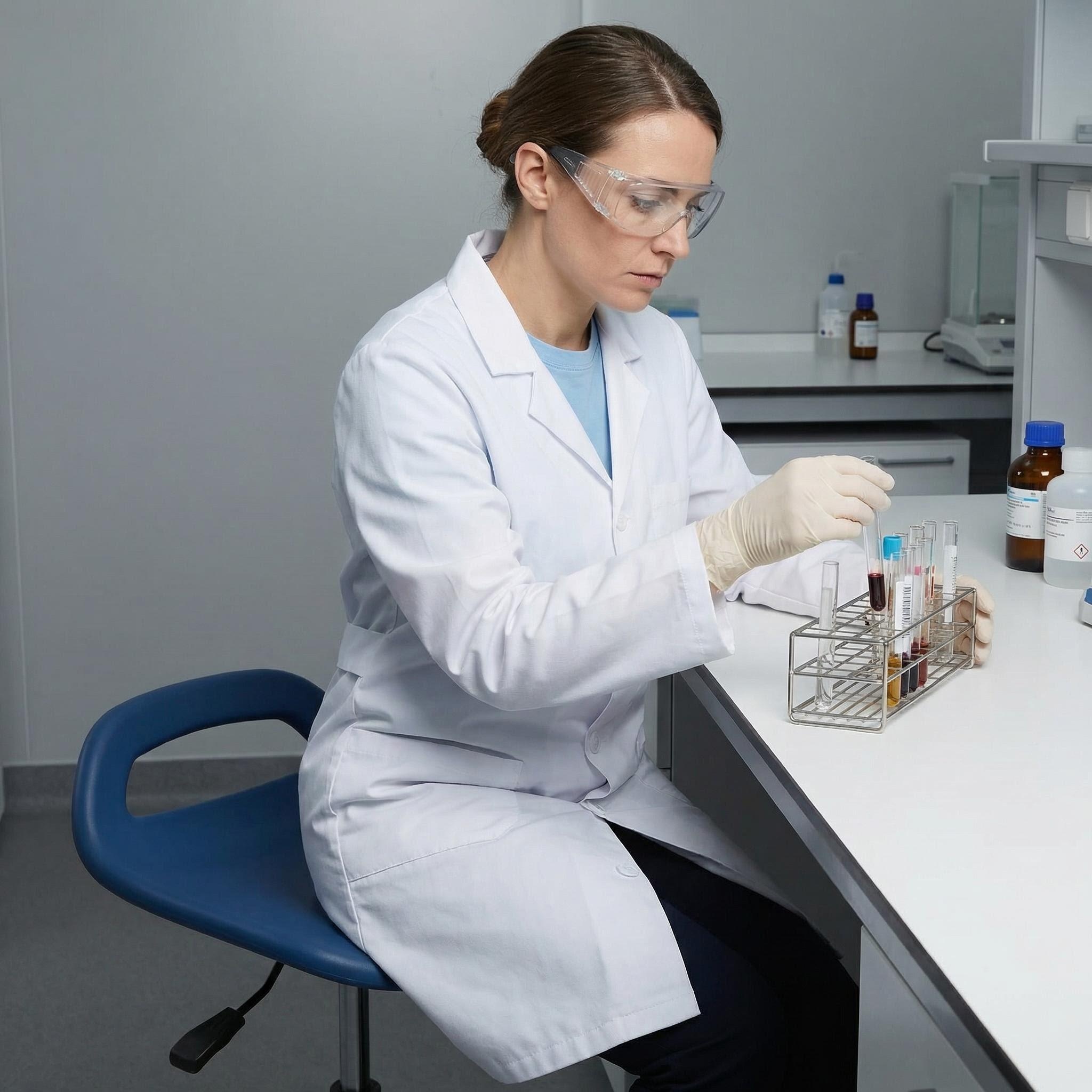 Durable Industrial Polyurethane Work Seating with Foot Ring and Casters Adjustable Laboratory Chair