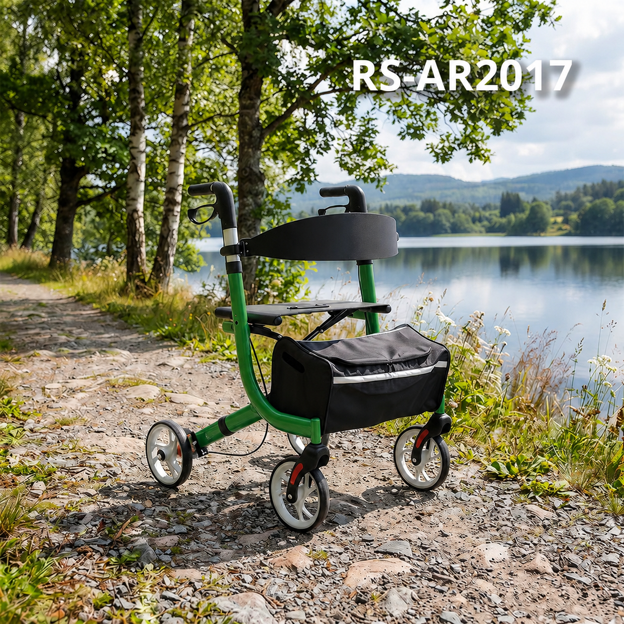 AR2017-G   Aluminum Rollator Walker for Older Adults | Relaxsmith Light Weight CE Certified Rollator for Beauty Salon Use