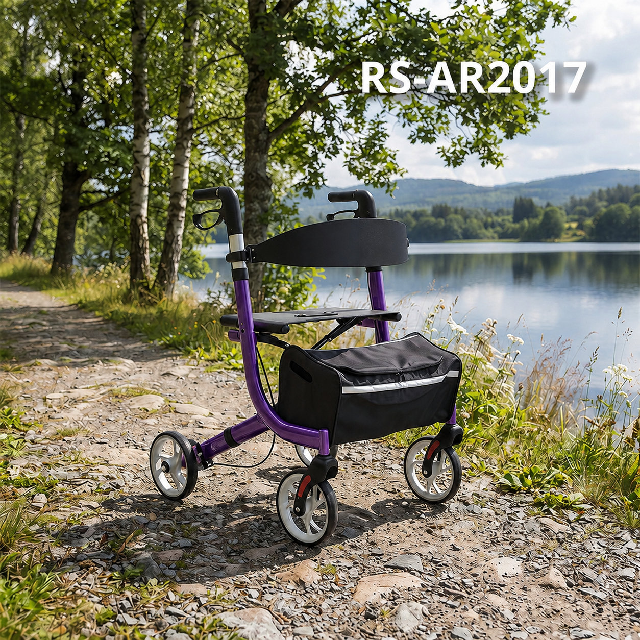 AR2017-PP    Aluminum  Rollator Walker for Older Adults | OEM Mobility Assistance Device Supplier for Healthcare  Rehabilitation