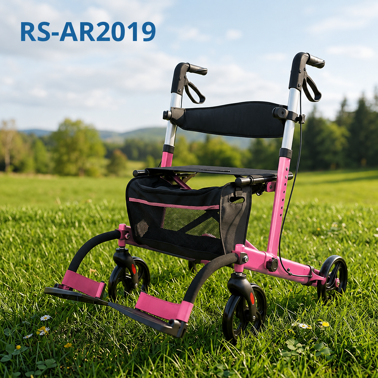 AR2019-R  Elderly Care Services Rollator-Aluminum Alloy Lightweight Comfortable Easy-to-Use CE Certified Relaxsmith Mobility Solution