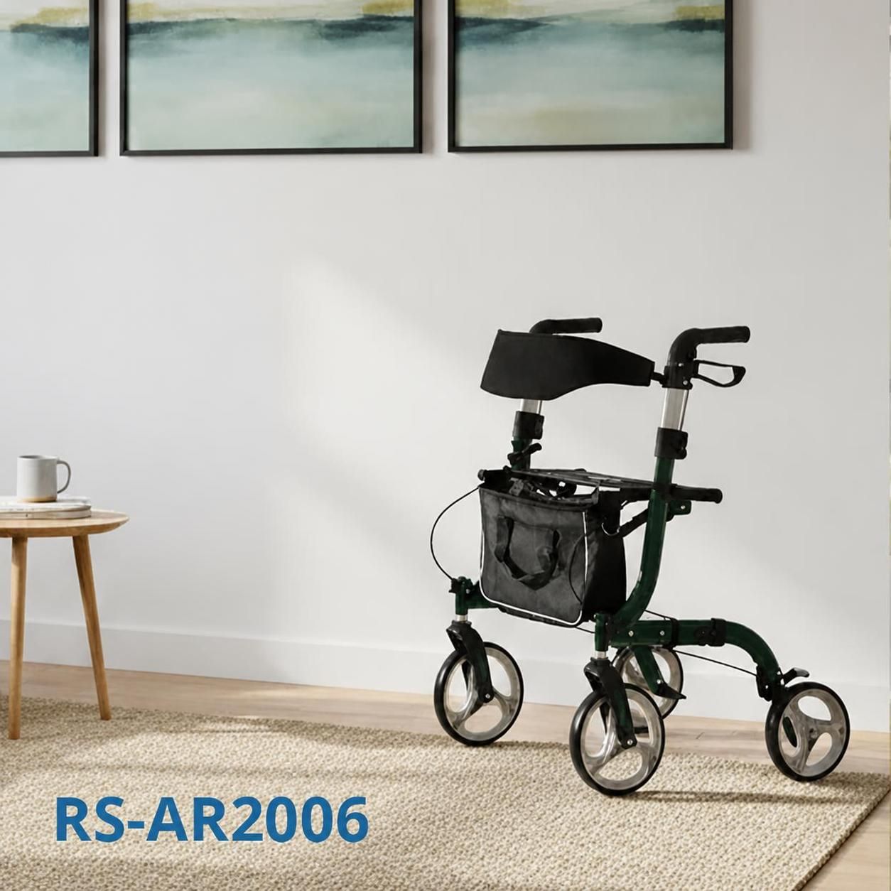 AR2006-G   Aluminum Rollator Walker Supplier for Elderly Seniors Reducing Walking Strain Ergonomic Design Easy Folding Light Weight CE