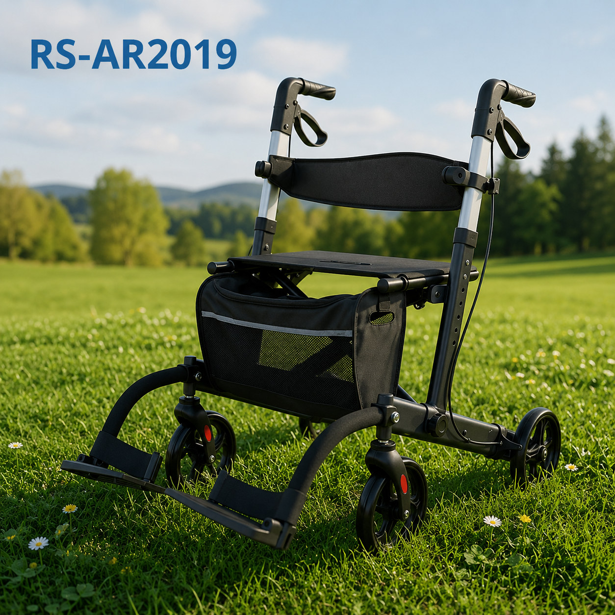 AR2019-B  Elderly Care Services Rollator-Aluminum Alloy Lightweight for Comfortable Easy-to-Use Mobility Solution for Assisted Living