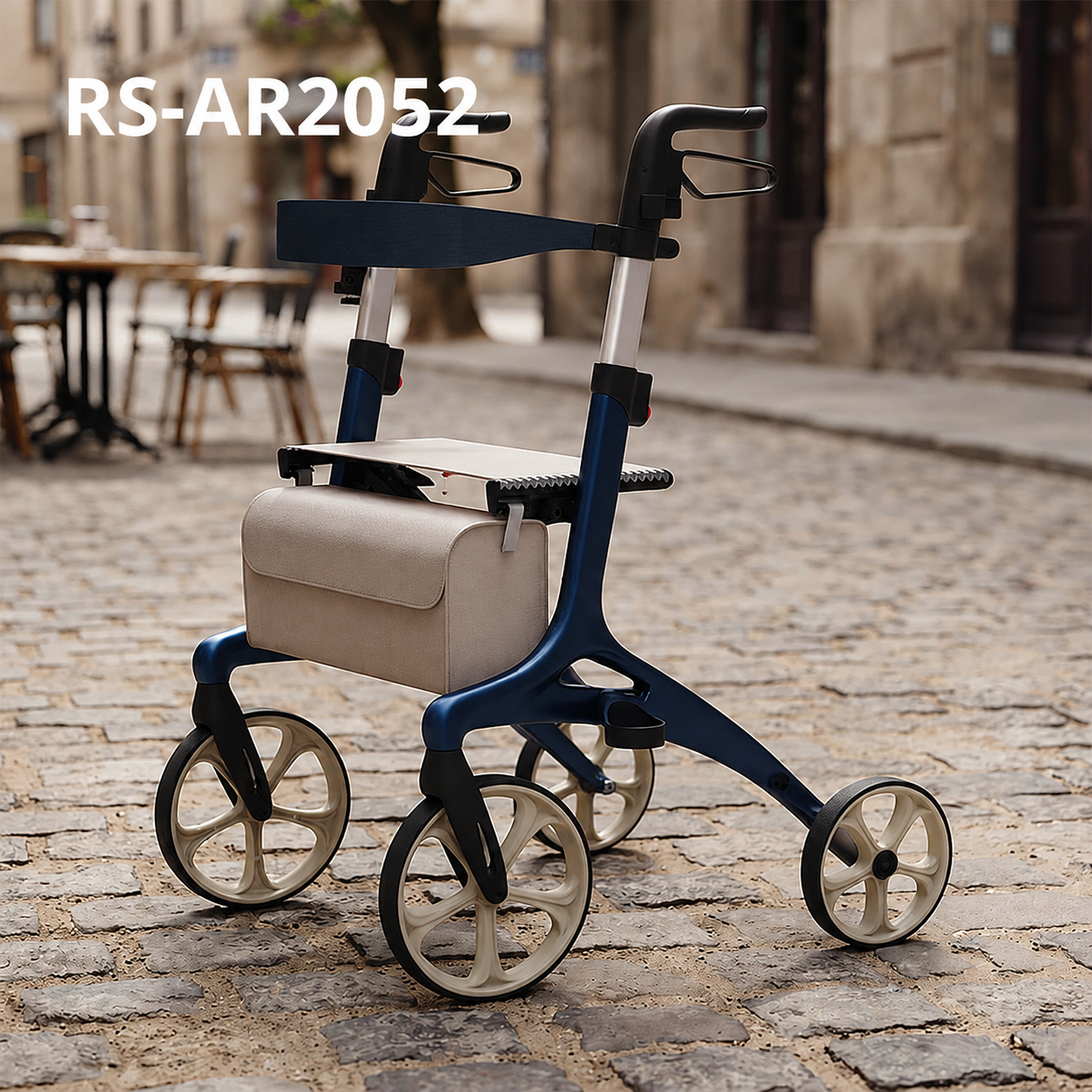 AR2052-B   Aluminum Rollator Walker for Elderly with Seat Lightweight Folding Mobility Aid OEM ODM Manufacturer Service