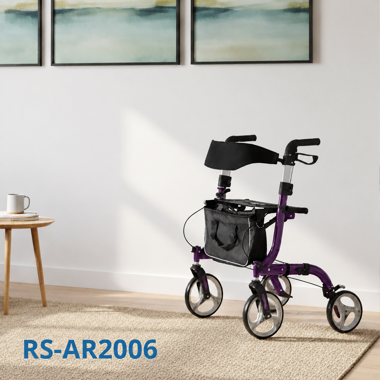 AR2006-R   Aluminum Rollator Walker Supplier for Elderly Seniors Reducing Walking Strain Ergonomic Design Easy Folding Light Weight CE