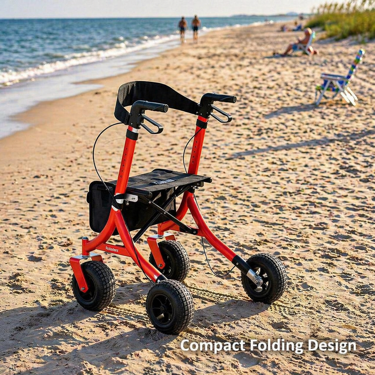AR2007-R  Aluminum Outdoor Rollator for Rehabilitation Patients-Durable Comfortable Mobility Solution for Outdoor Use