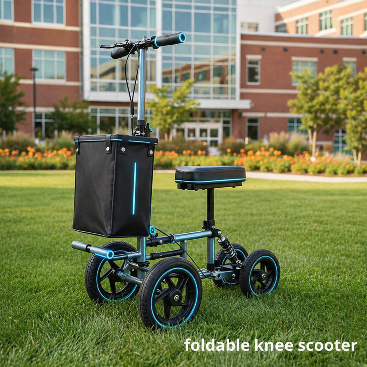 kw-6001-b Lightweight Aluminum Knee Scooter for Knee Injury Patients Medical Mobility Aid Waterproof Portable CE Certified Relaxsmith