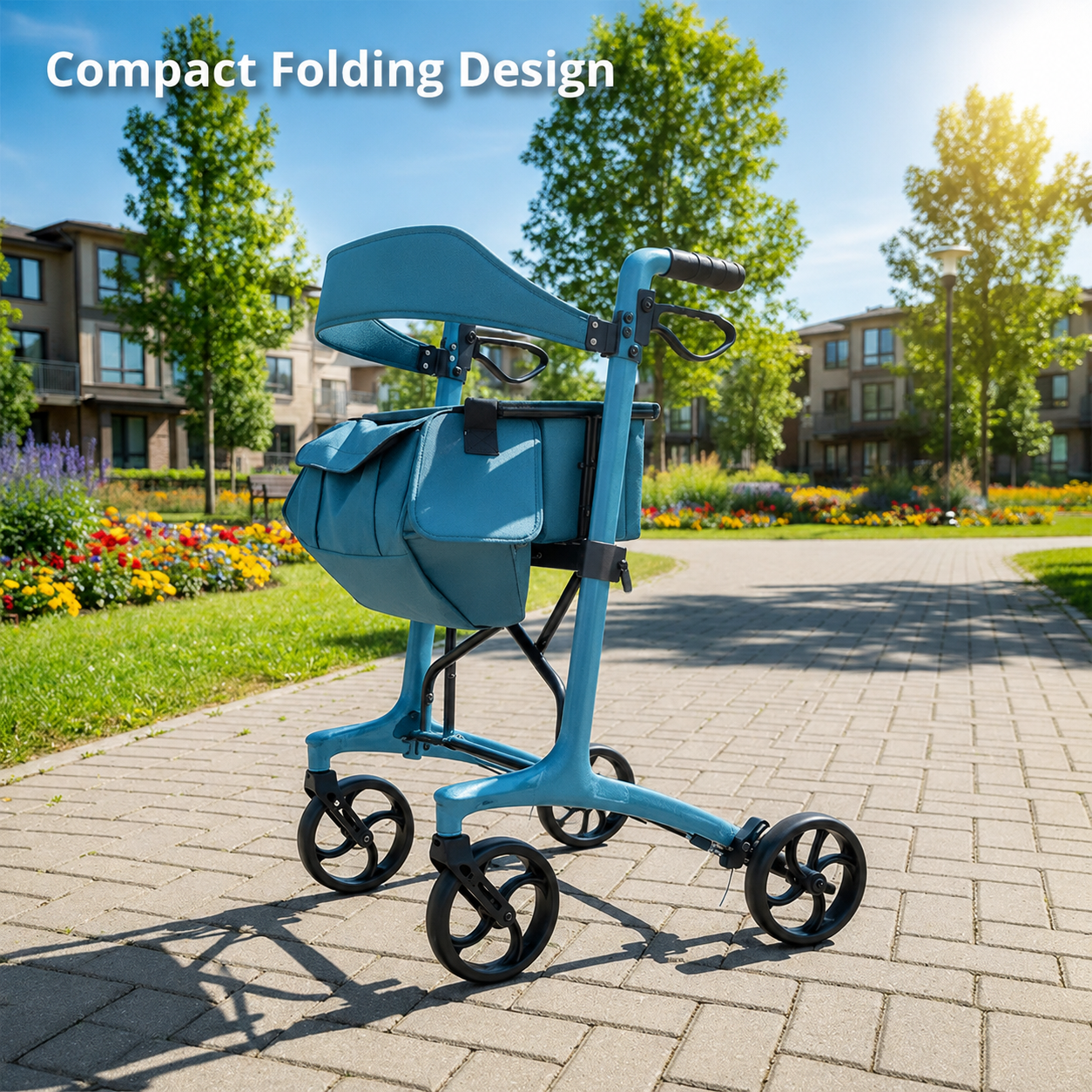 CR3001-B   Special Carbon Fiber Rollator Walker CE Certified Lightweight High Load Capacity (134kg) Foldable Outdoor Mobility Aid
