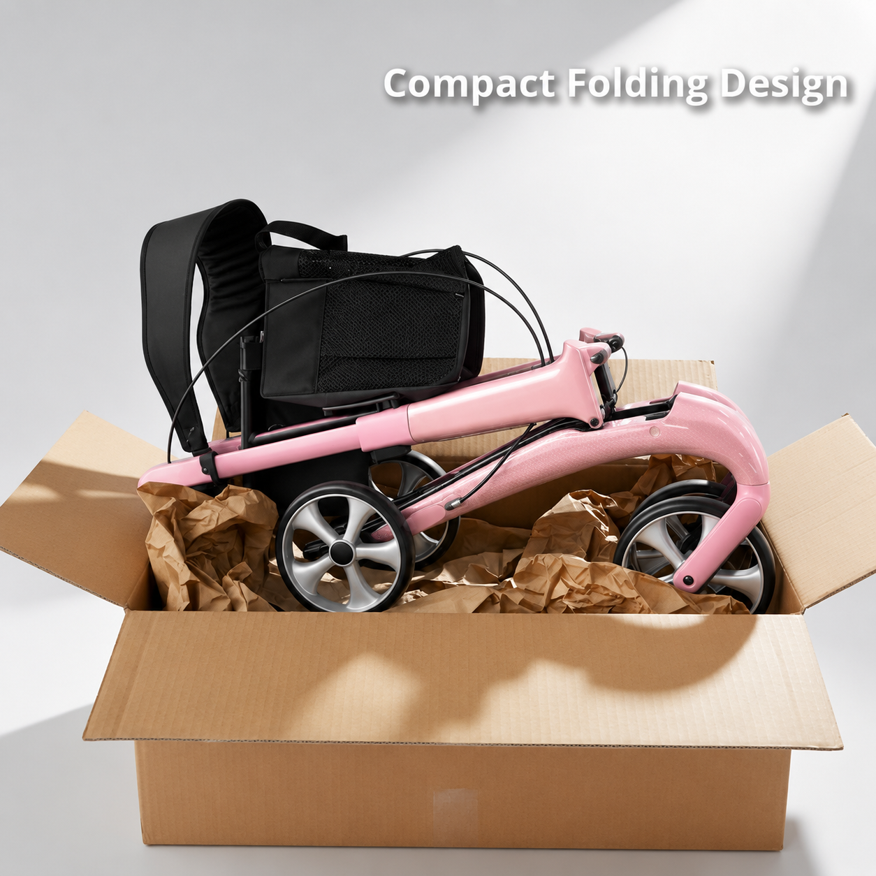CR3010-P  Carbon Fiber Rollator Walker Supplier for Seniors with Fall Prevention Design and Professional OEM ODM Service