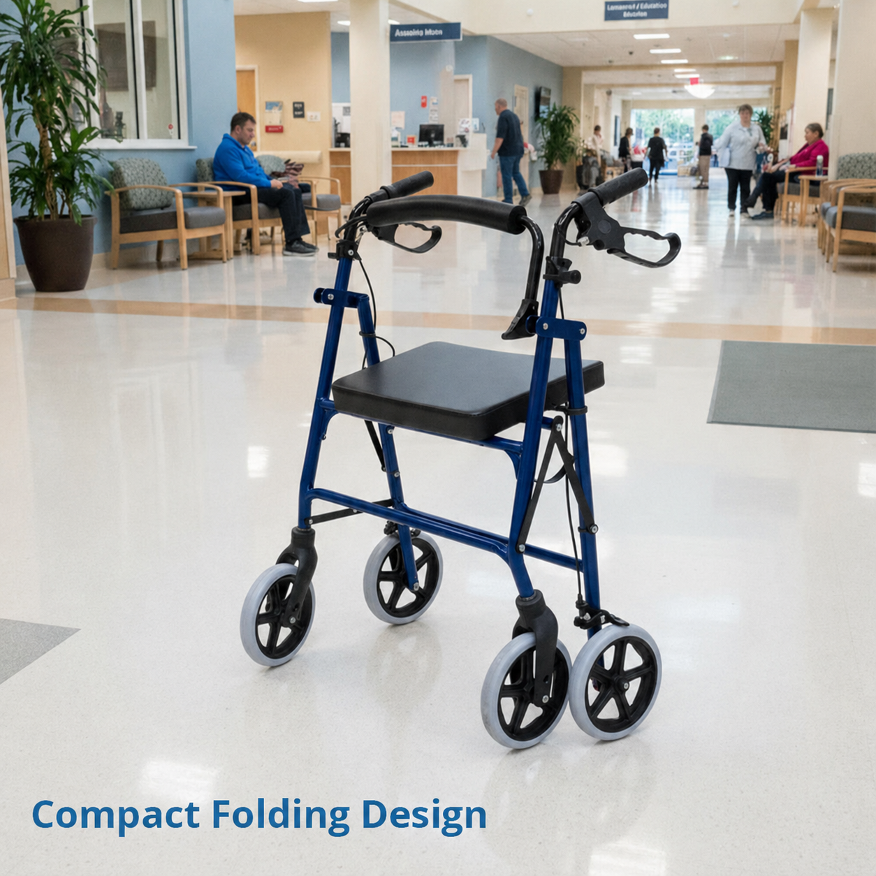 AR2038-B Bariatric Rollator Walker  Enhances Safety  Comfort | for Leg Mobility-Challenged Overweight Users | Medical Rehab Aid