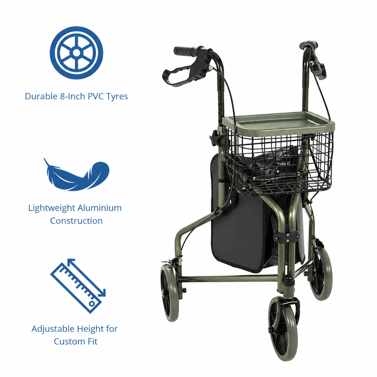 Tw-6001-G Knee Scooter Aluminum Light Weight Comfortable Foldable Duty Stable Mobility Solution for Knee Injury Patients CE Certified