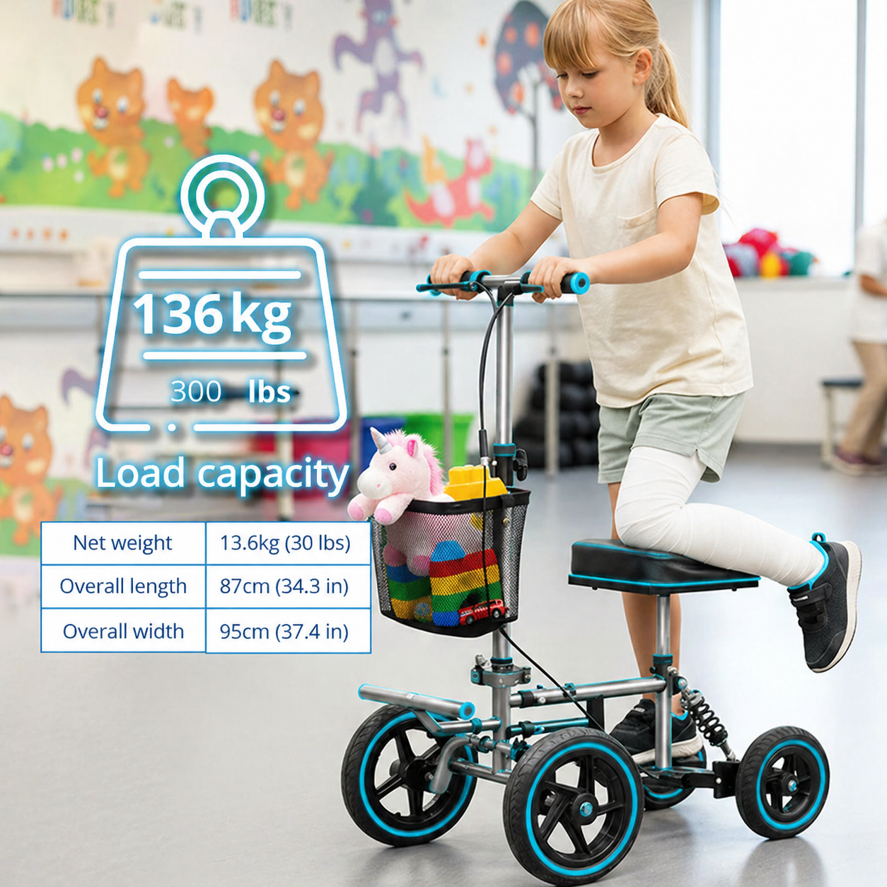 kw-6001-b Lightweight Aluminum Knee Scooter for Knee Injury Patients Medical Mobility Aid Waterproof Portable CE Certified Relaxsmith
