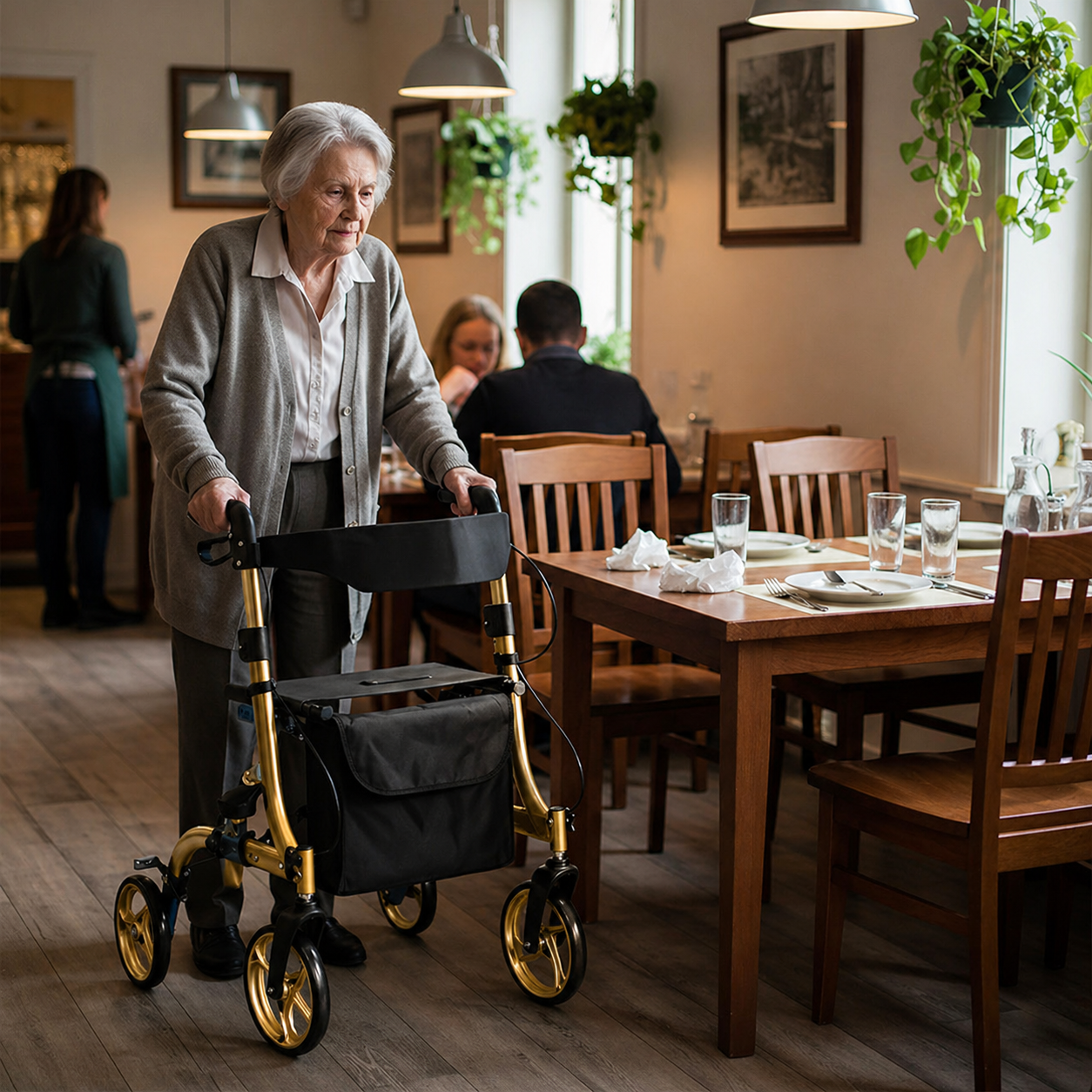AR-2025-Y Rollator Walker for Elderly OEM ODM Premium Mobility Aid  Foldable Lightweight Comfortable Seat for Rehabilitation