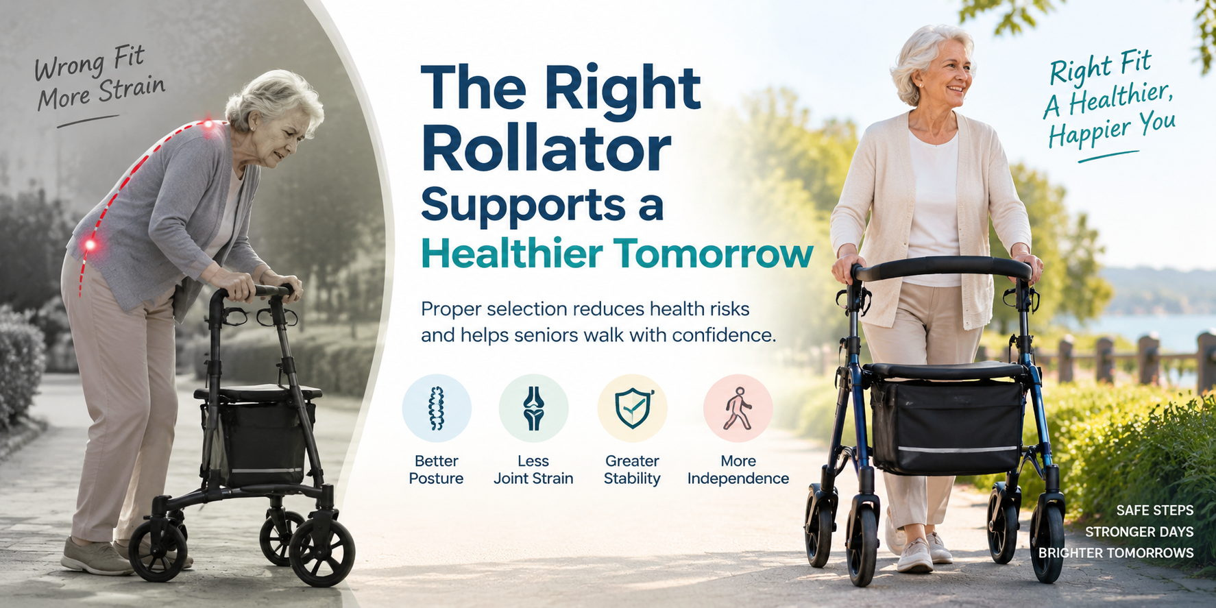 Reducing Health Risks Through Proper Rollator Selection: Why Fit, Stability, and Design Directly Affect Daily Safety