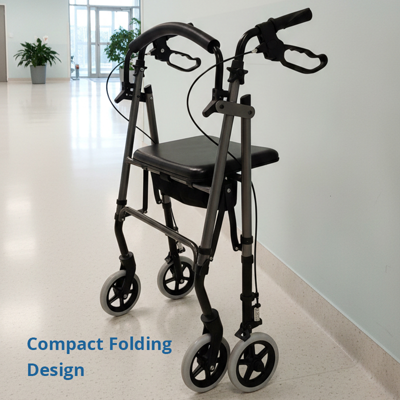 AR2002-R   Medical Suppliers  Rollator Seat Storage Bag Lightweight Durable CE ISO Certified Height Adjustable Travel Aid