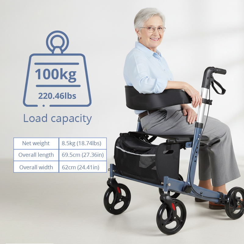 AR2003-PP   Rollator Walker Supplier Foldable Walking Aid for  Seniors with Lightweight Aluminum Frame and Convenient Storage