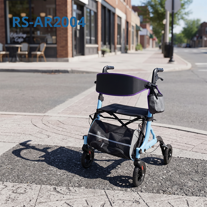 AR2004-B   Aluminum Rollator Walker for Seniors Fall Prevention Lightweight Folding Mobility Aid with 136kg Capacity