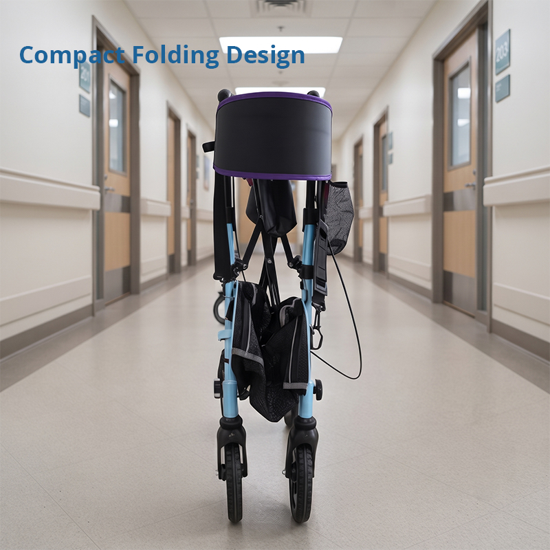 AR2004-B   Aluminum Rollator Walker for Seniors Fall Prevention Lightweight Folding Mobility Aid with 136kg Capacity