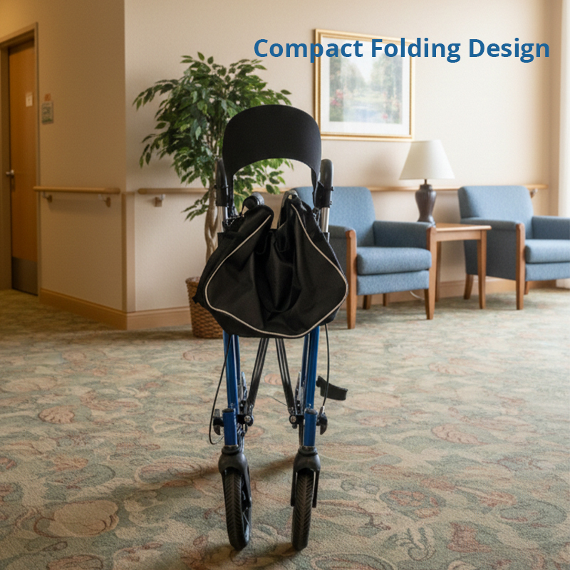 AR2005-R   Aluminum Rollator Walker for Elderly Seniors Foldable Mobility Aid Seat High Stability OEM  CE Certified